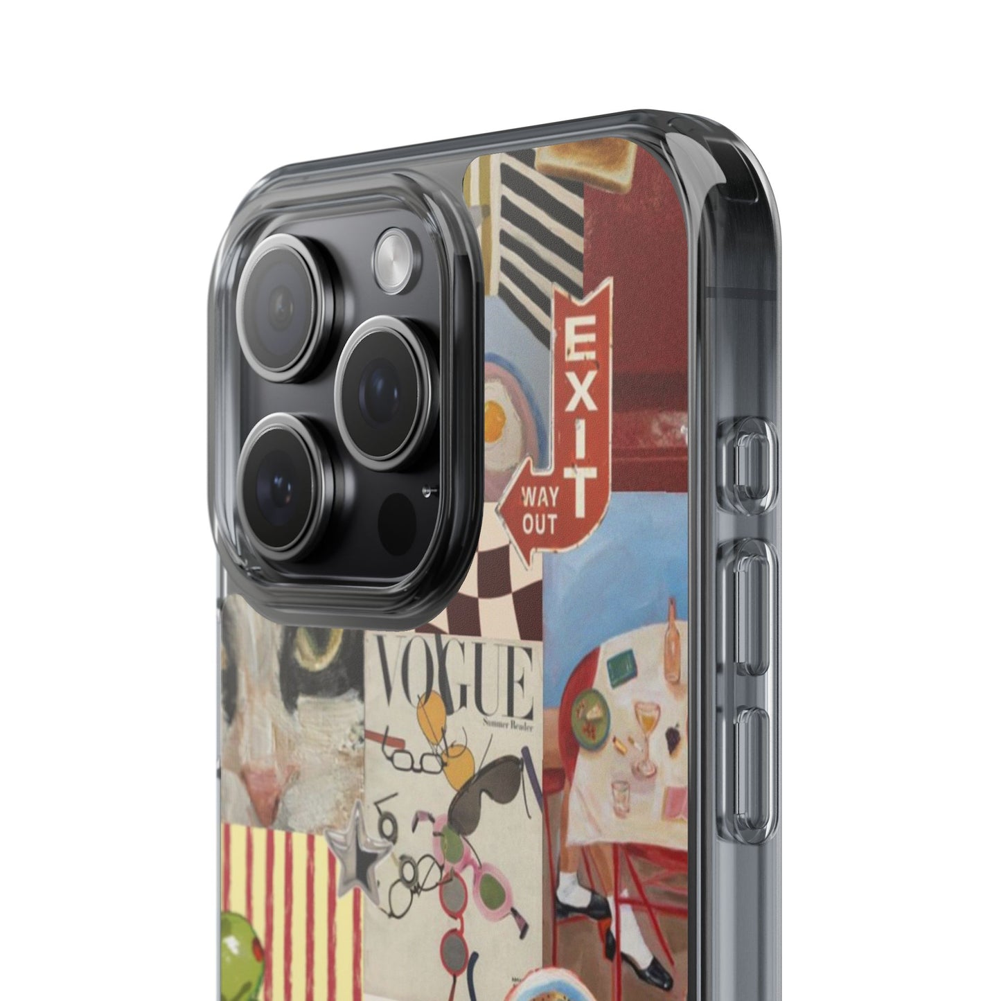 Collage Vintage Aesthetic Clear Impact-Resistant Phone Case