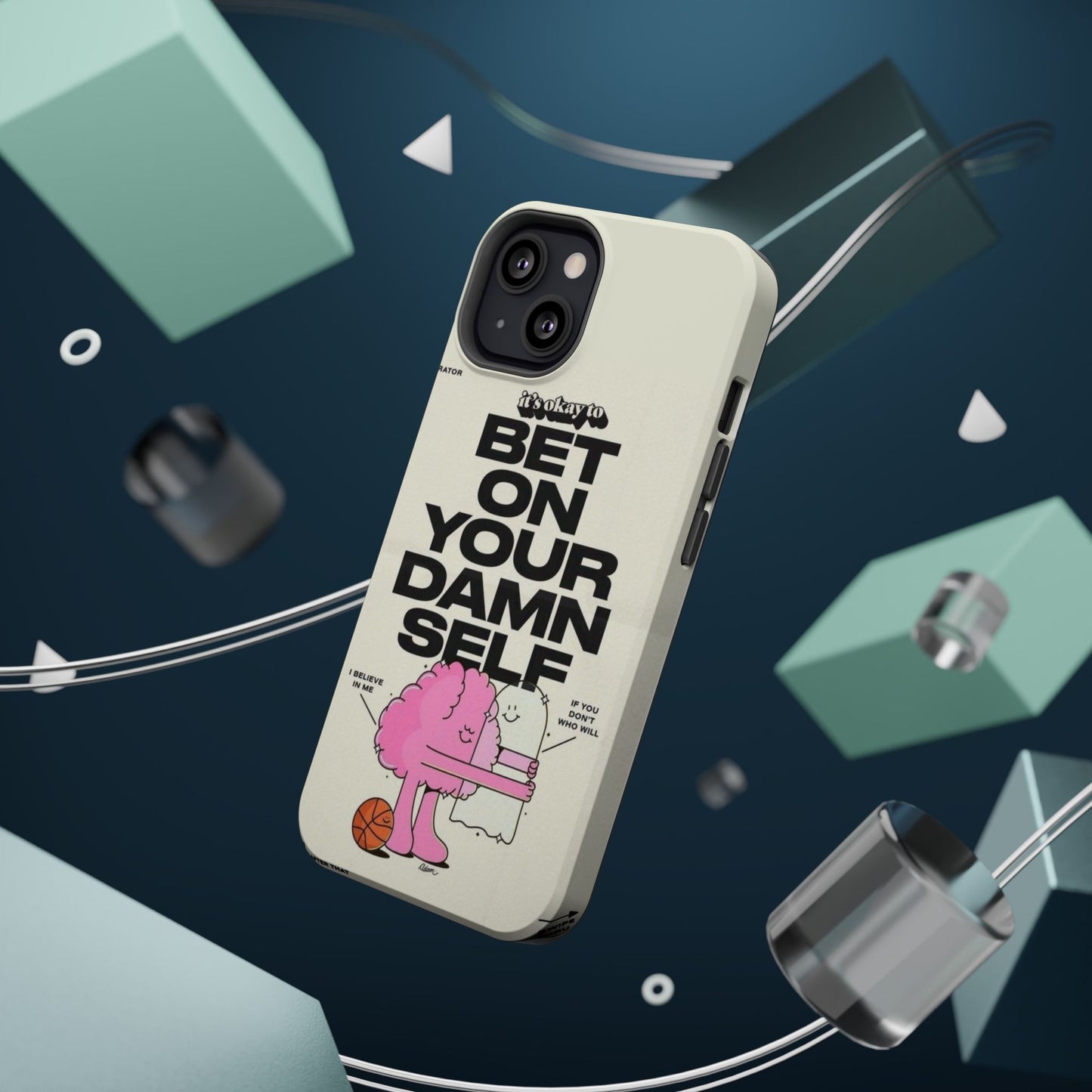 Magnetic Impact-Resistant Case — "Bet On Your Damn Self" Motivational Phone Cover