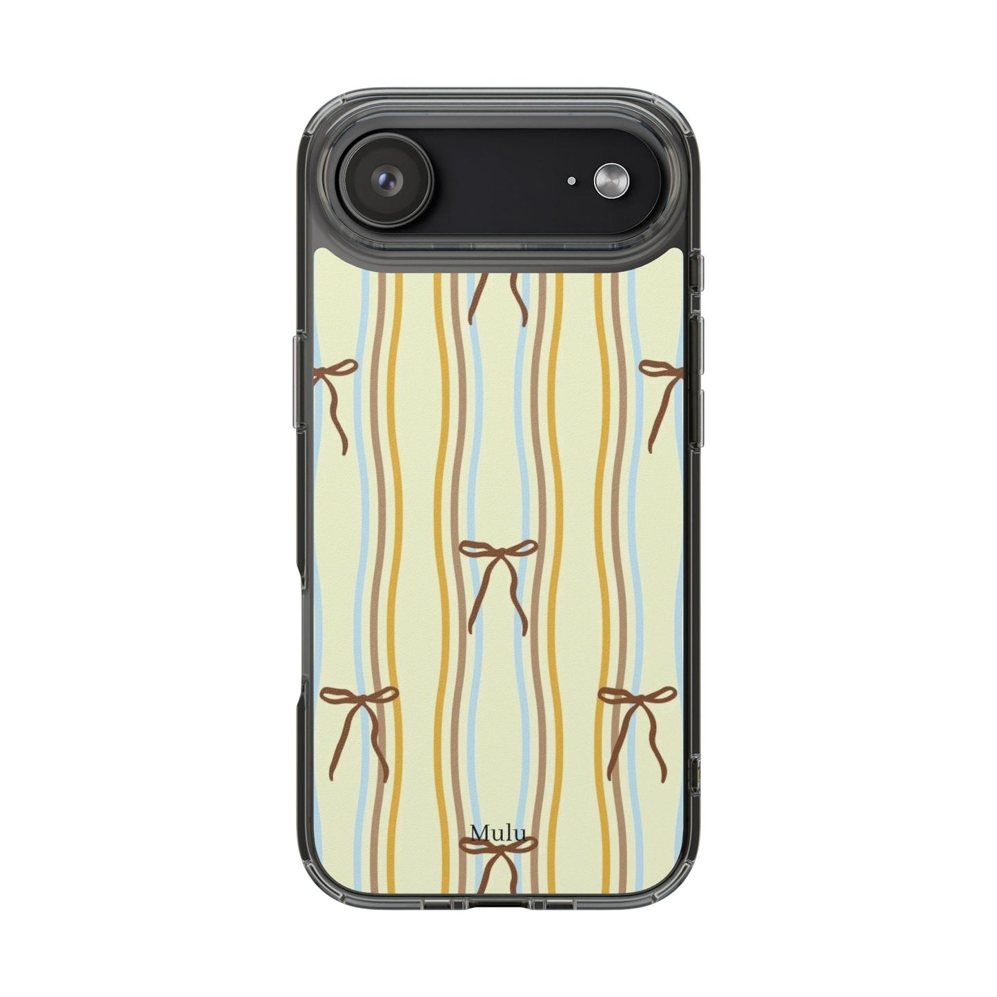 Ballet Ribbon Stripe Clear Impact Phone Case — Pastel Yellow Protective Cover
