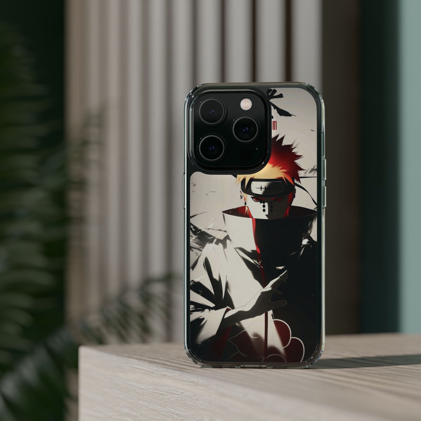 Clear Impact-Resistant Phone Case — Anime Akatsuki Shadow Design
