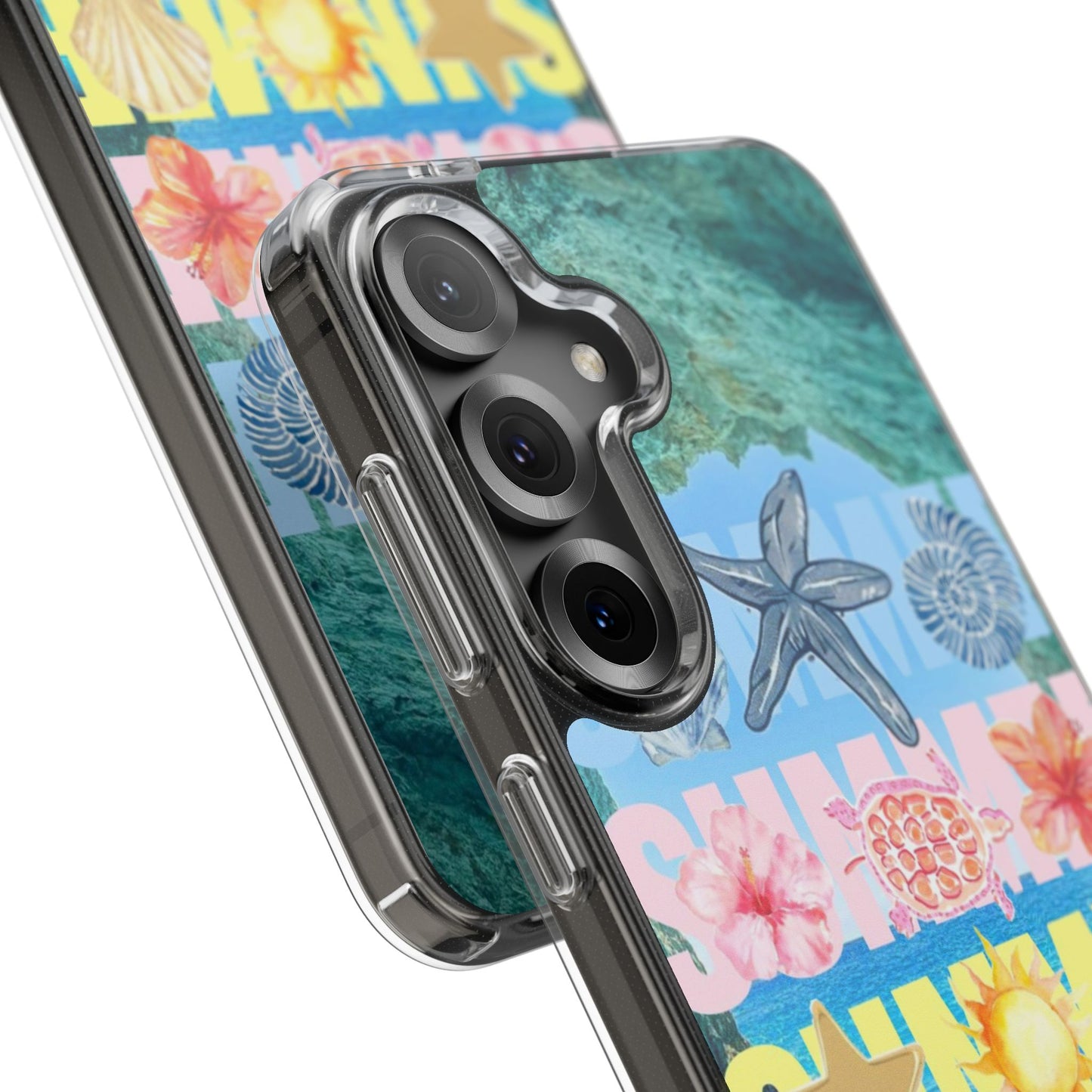 Clear Summer Beach Phone Case — Impact‑Resistant Tropical Design