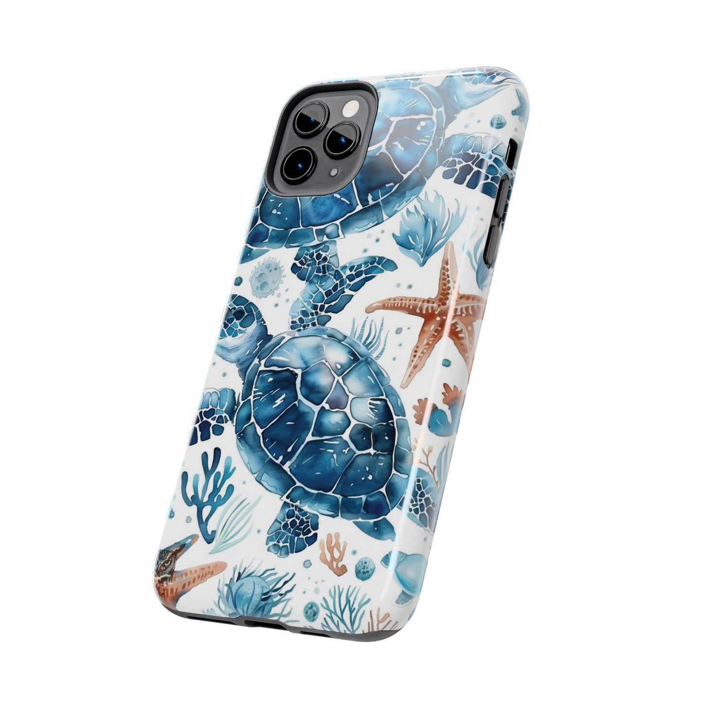 Sea Turtle Tough Phone Case — Blue Ocean Marine Life Protective Cover