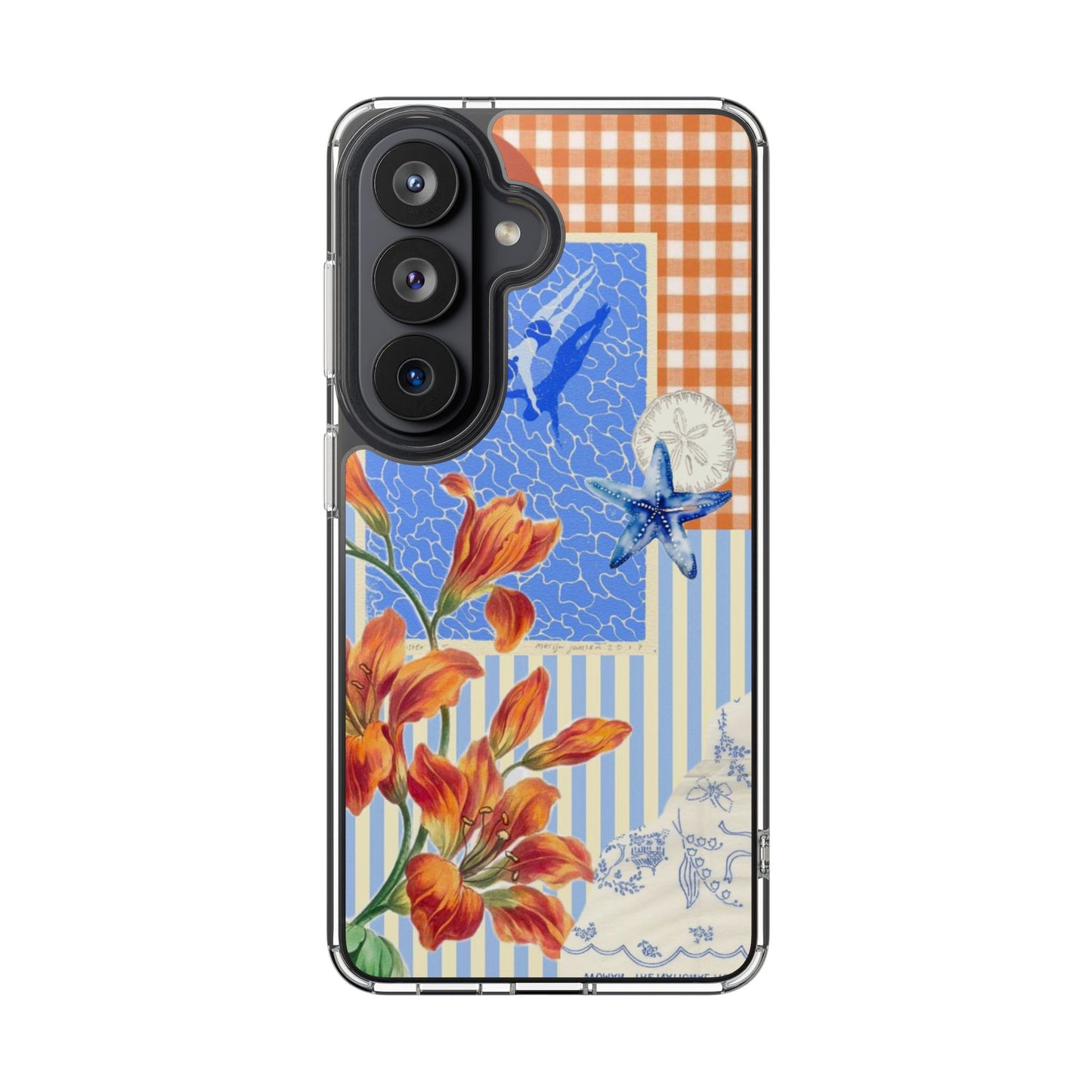 Floral Patchwork Clear Impact-Resistant Phone Case