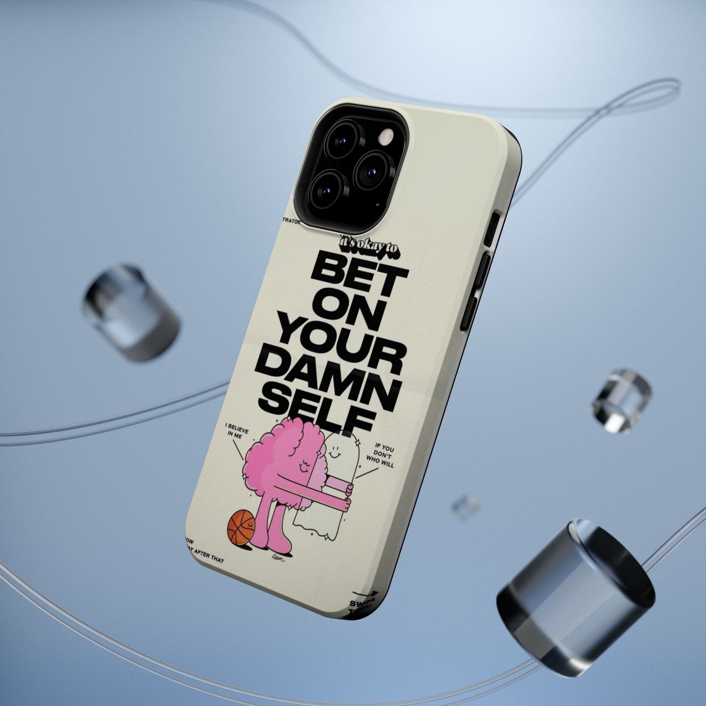 Magnetic Impact-Resistant Case — "Bet On Your Damn Self" Motivational Phone Cover