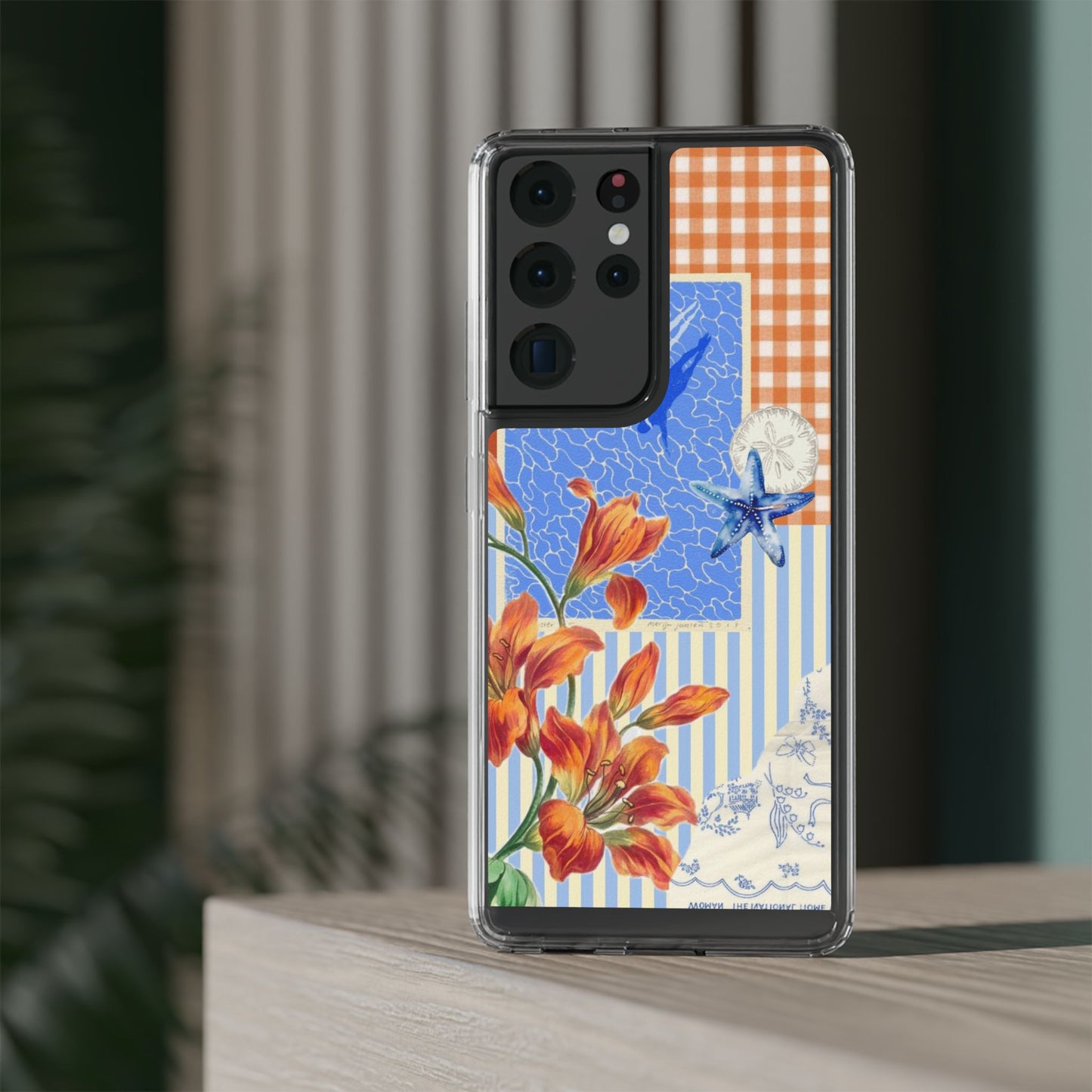 Floral Patchwork Clear Impact-Resistant Phone Case