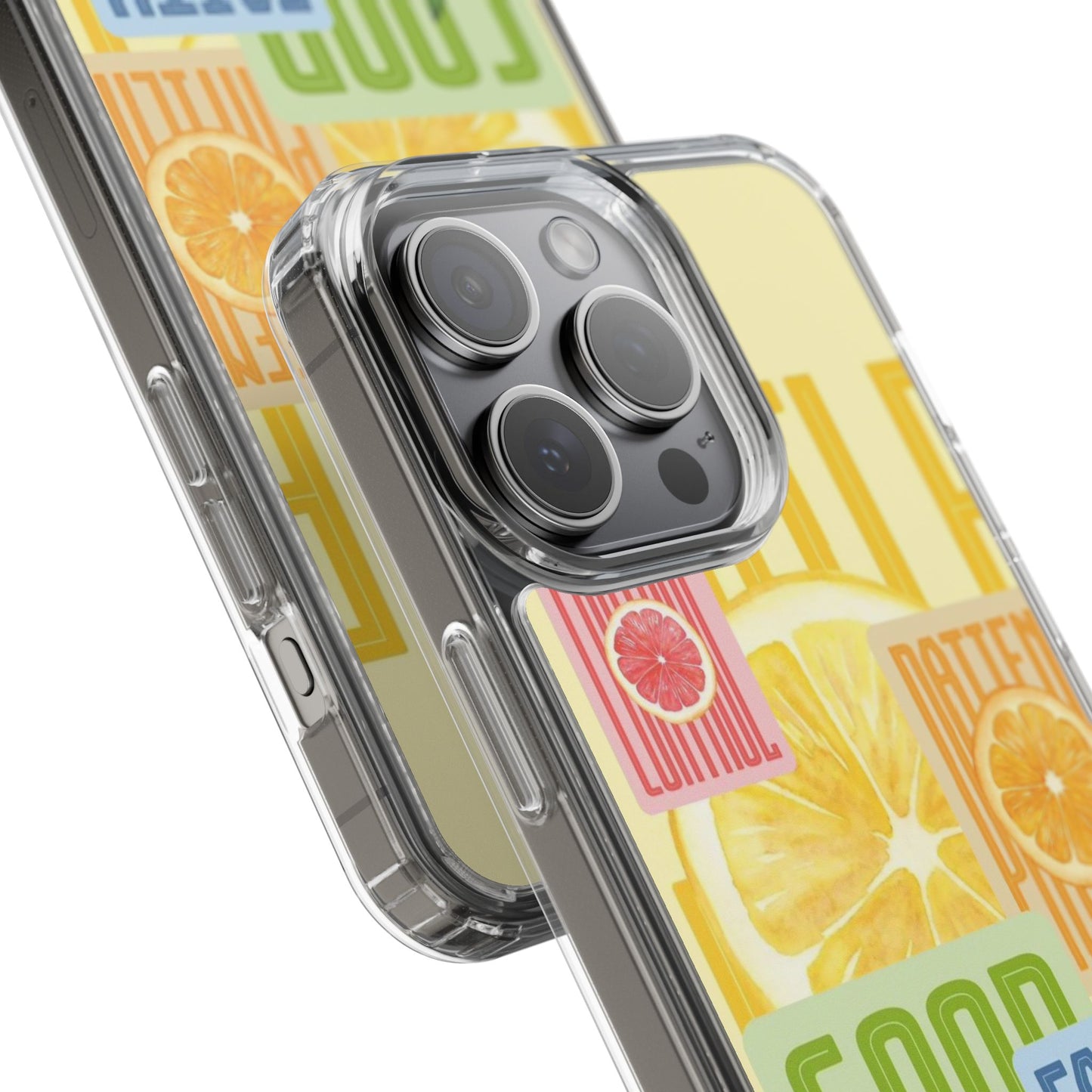 Clear Phone Case — Citrus Fruit Typography "Good Faith" Design