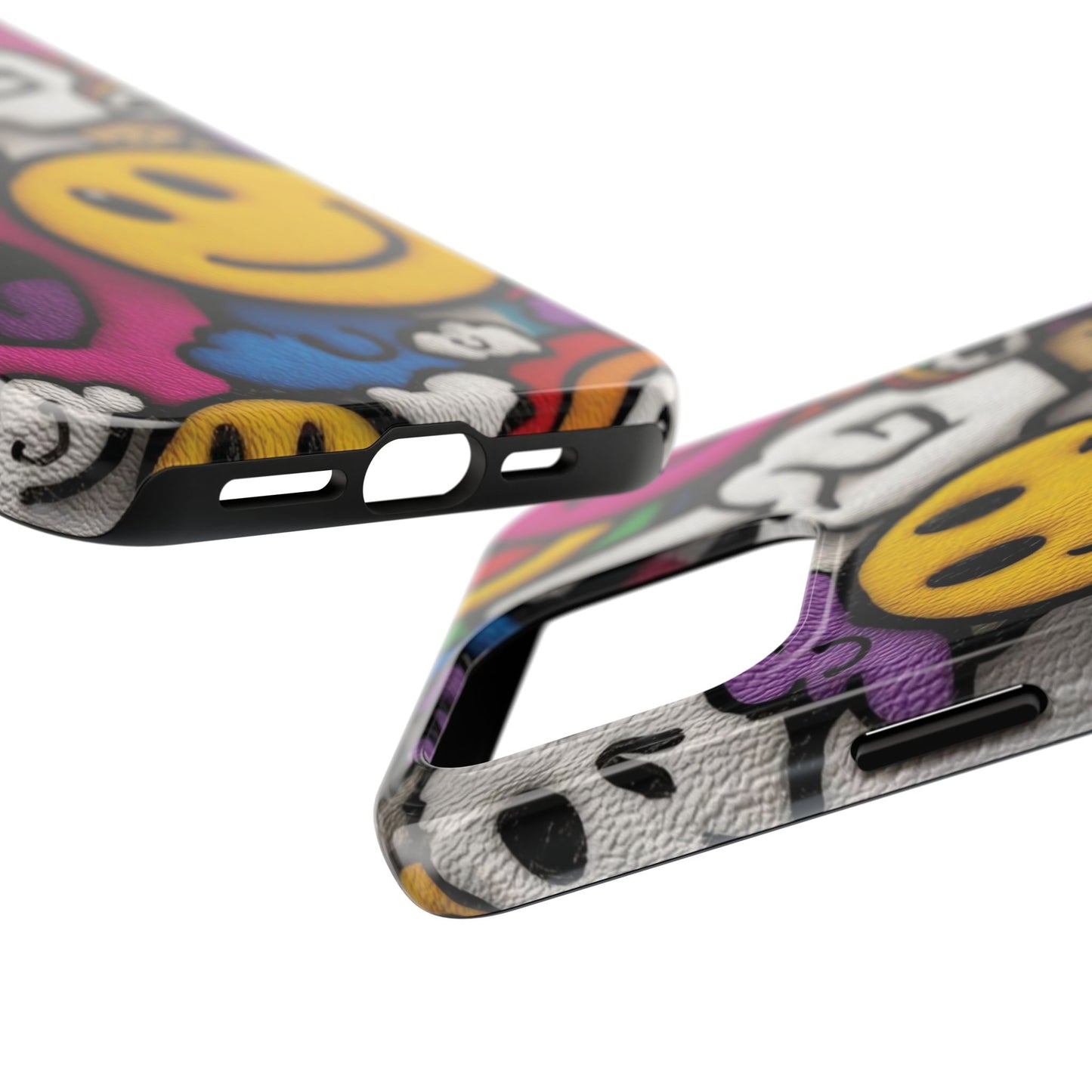 Smiley Graffiti Tough Phone Case – Colorful Urban Art Protection