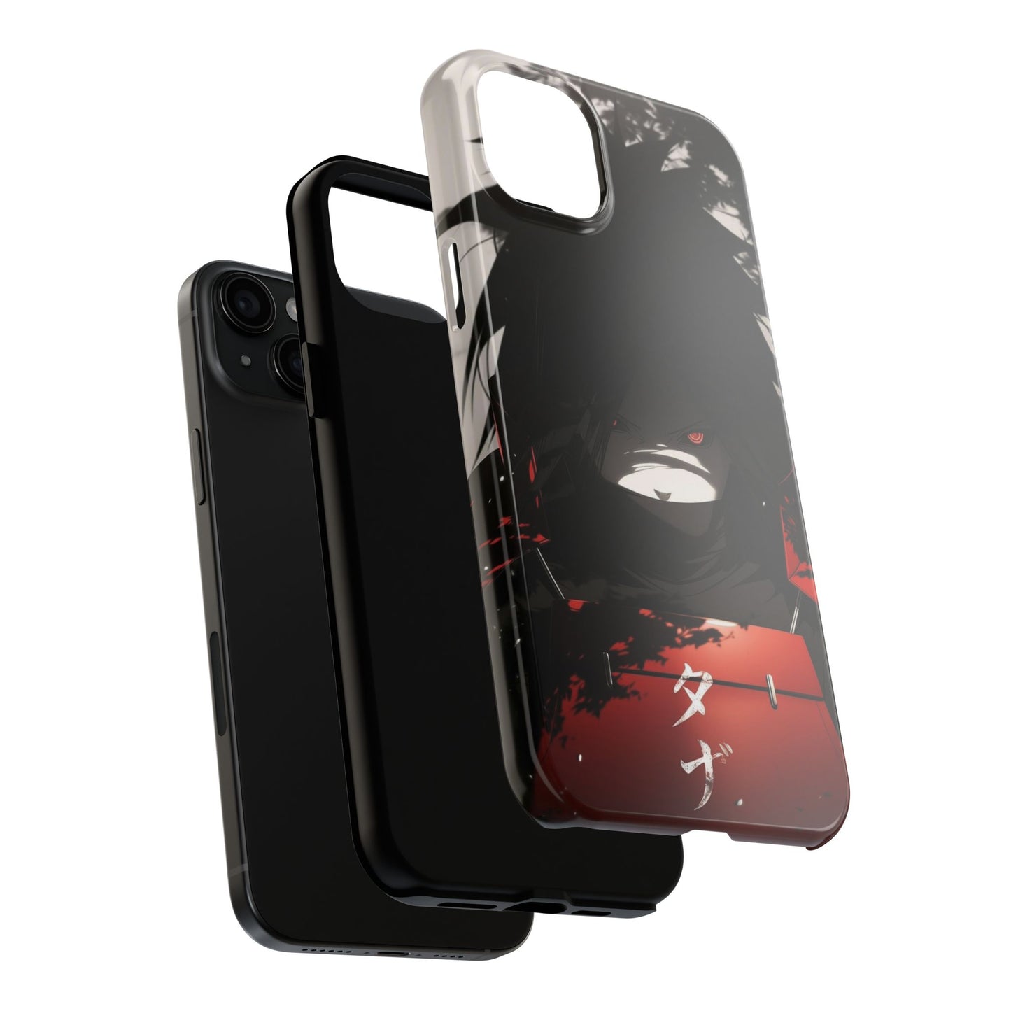 Anime Dark Ninja Phone Case — Red Eye Silhouette Tough Phone Case