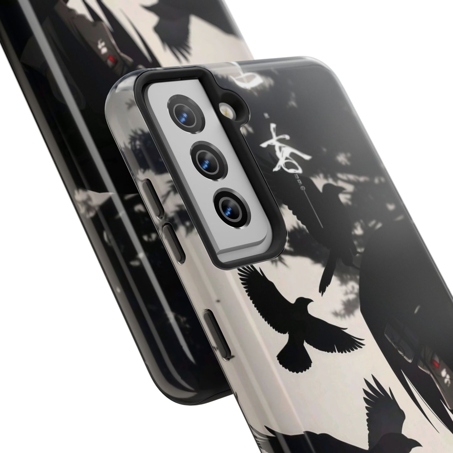 Anime Raven Silhouette Phone Case — Dark Red Eye Tough Protective Case