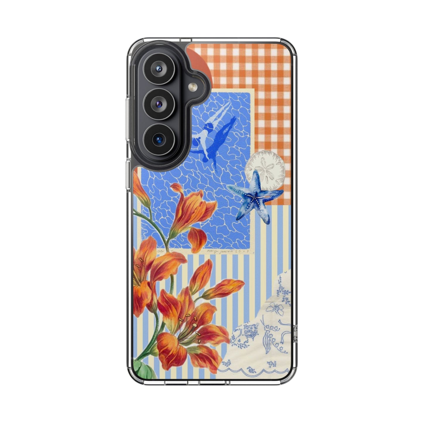 Floral Patchwork Clear Impact-Resistant Phone Case