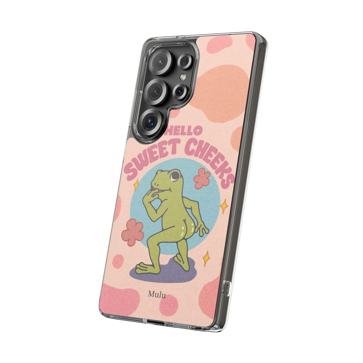 Clear Impact Phone Case — "Hello Sweet Cheeks" Retro Frog Design