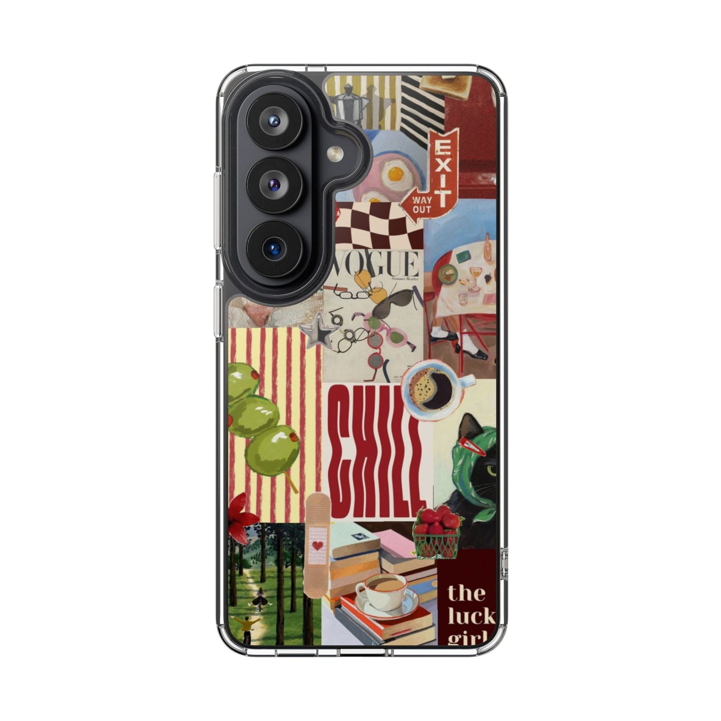 Collage Vintage Aesthetic Clear Impact-Resistant Phone Case