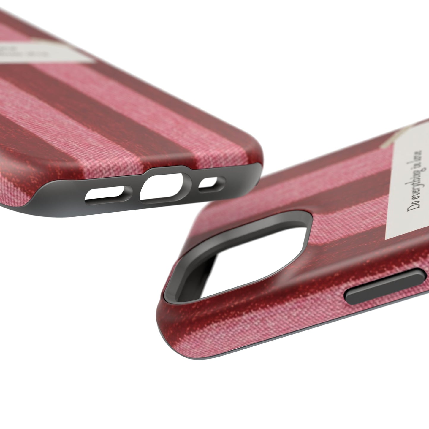 Christian Quote Red Stripe Phone Case — “Do everything in love” Magnetic Impact-Resistant Case
