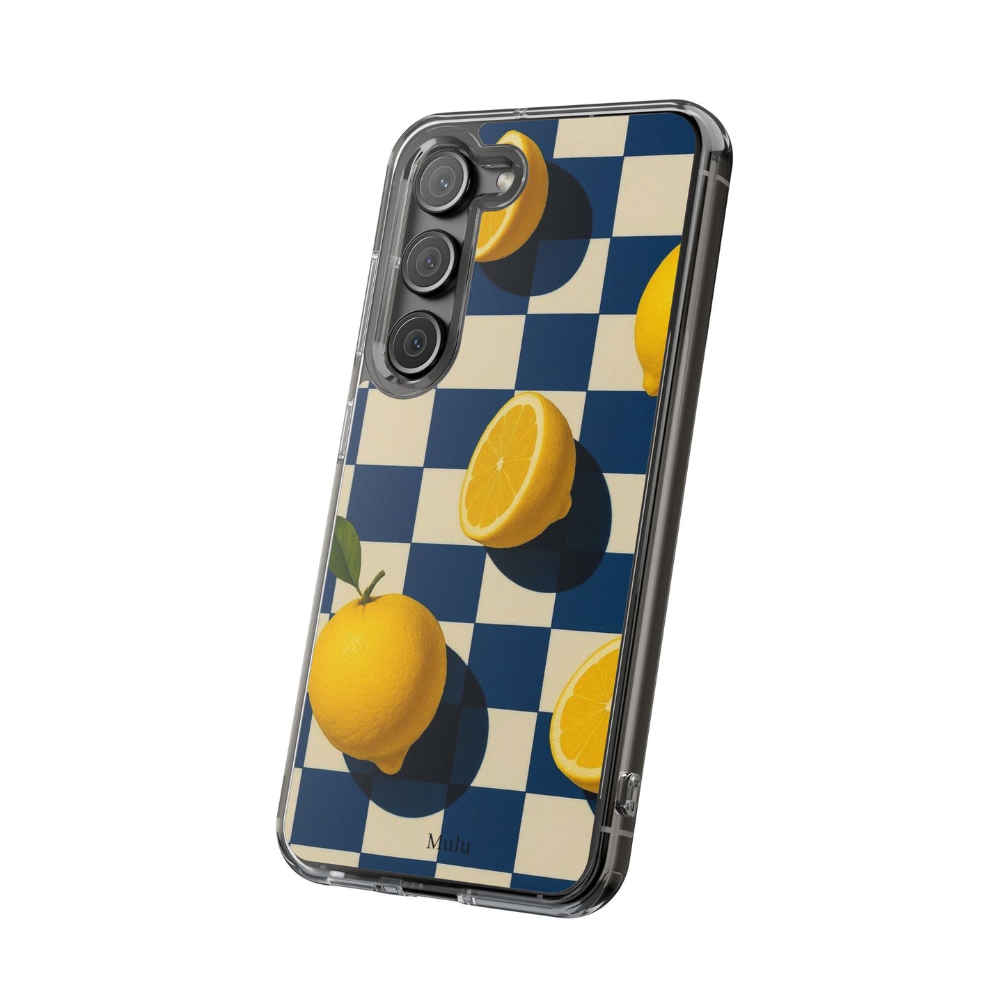 Clear Impact-Resistant Case — Retro Checkered Lemons Phone Case