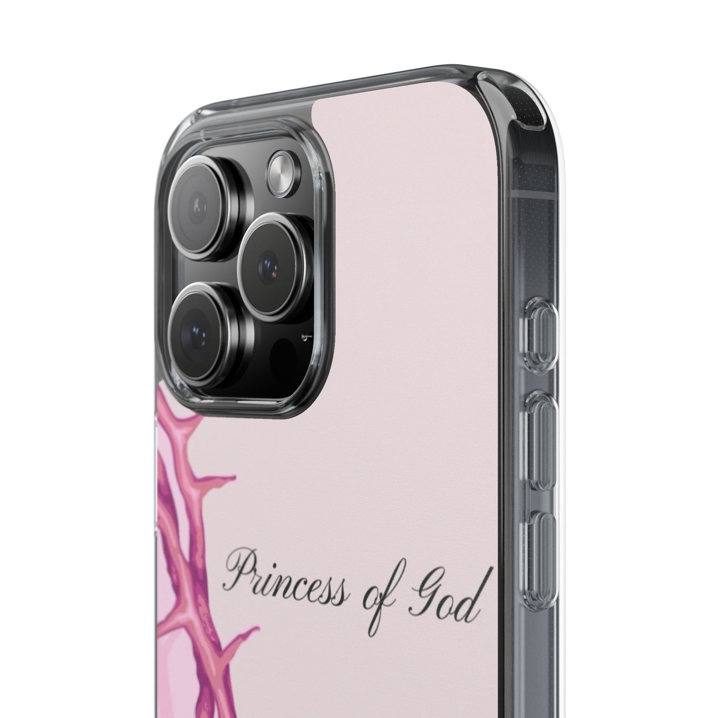 Phone Case — "Princess of God" Pink Crown of Thorns Clear Impact-Resistant Case