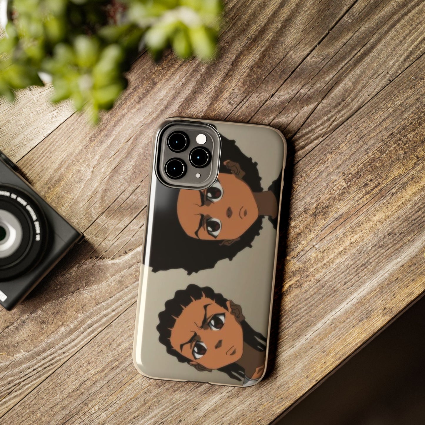Tough Phone Case — Afro Anime Duo Face Design, Protective Shockproof Cover