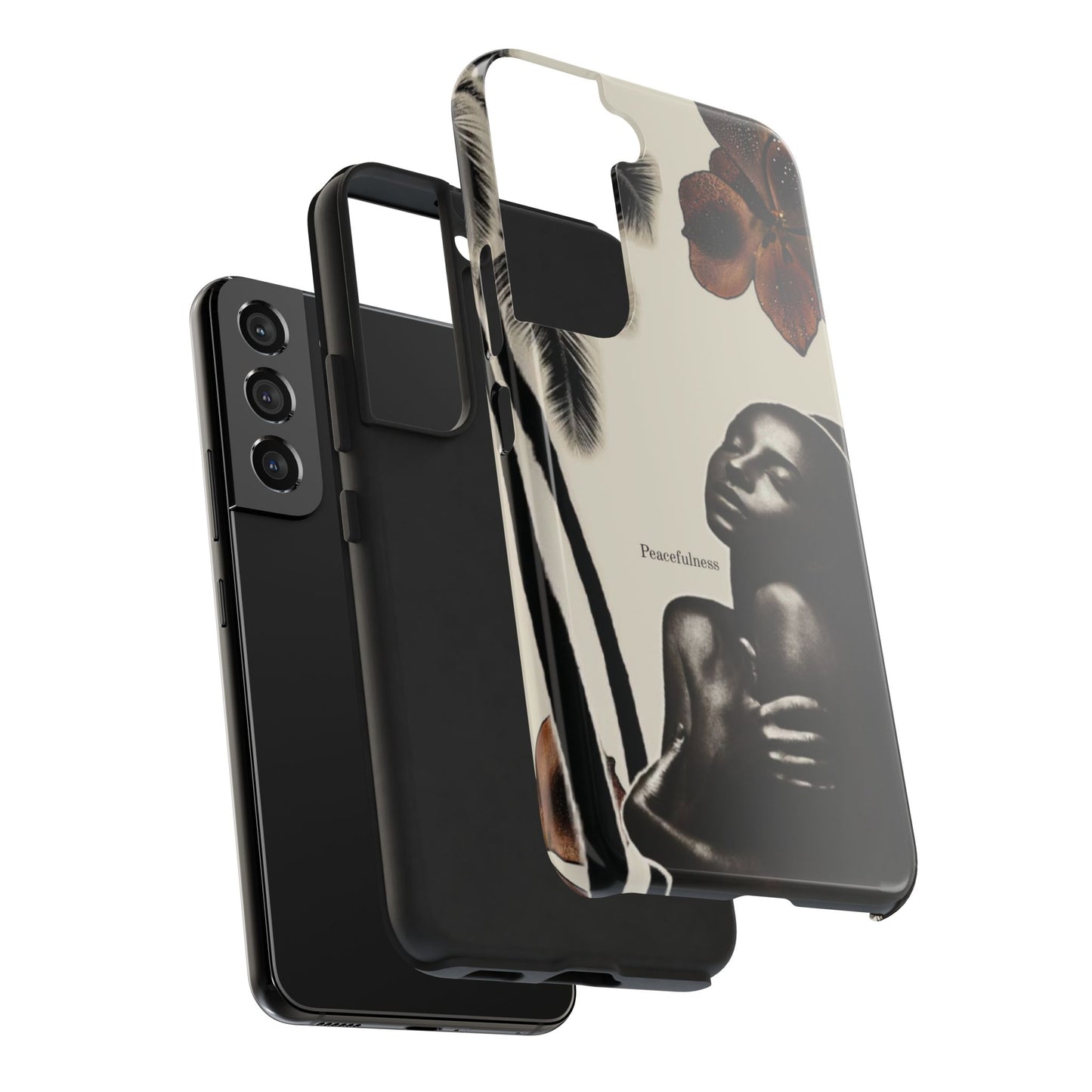 Tough Phone Case — "Peacefulness" Artistic Black Woman Floral Design