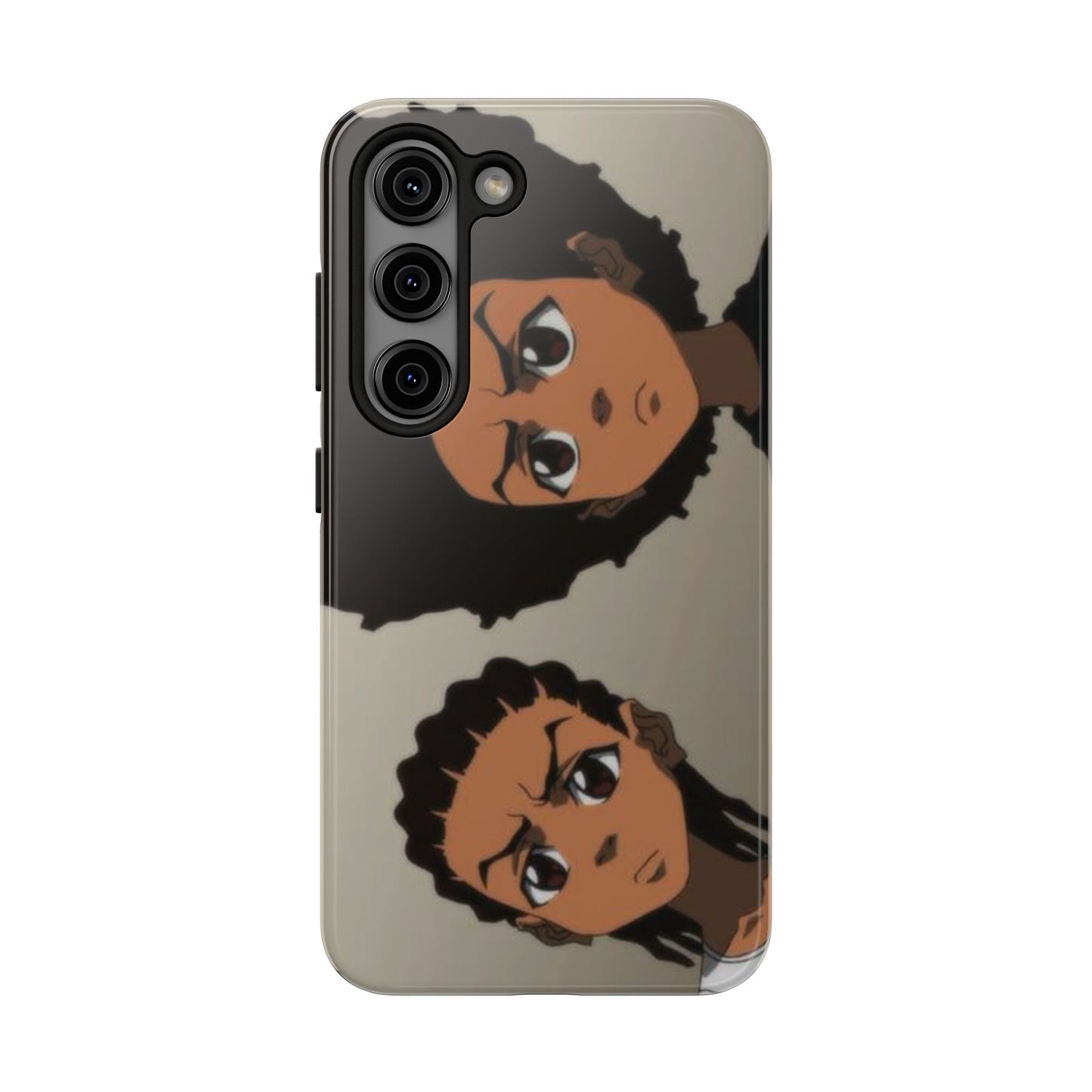 Tough Phone Case — Afro Anime Duo Face Design, Protective Shockproof Cover