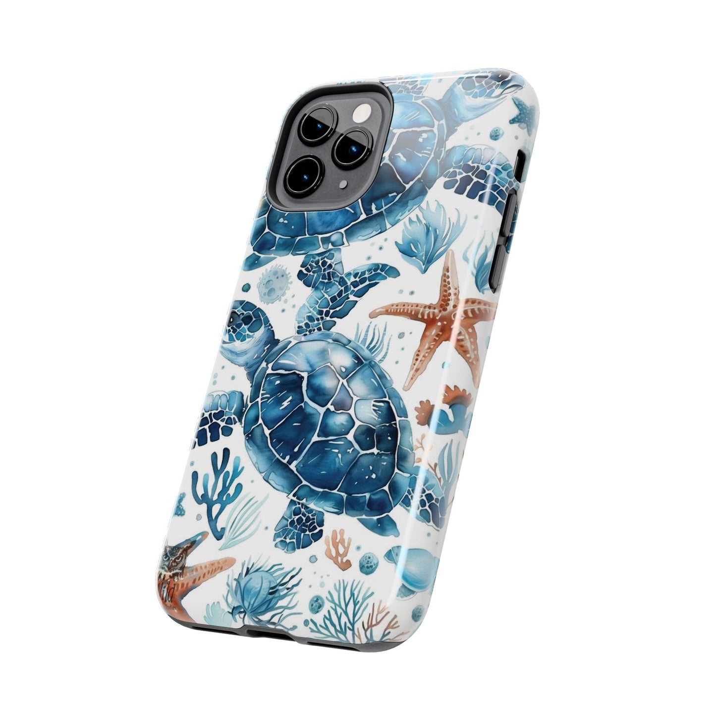 Sea Turtle Tough Phone Case — Blue Ocean Marine Life Protective Cover