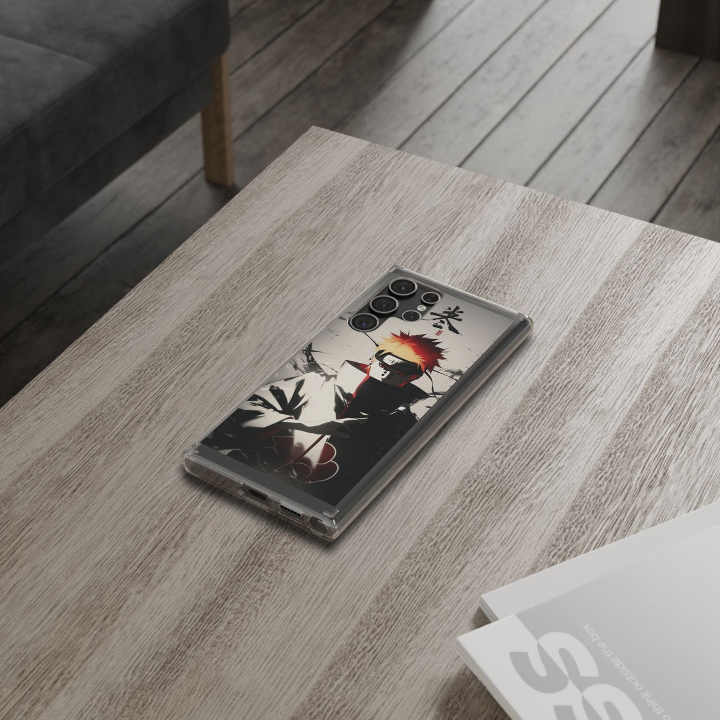 Clear Impact-Resistant Phone Case — Anime Akatsuki Shadow Design