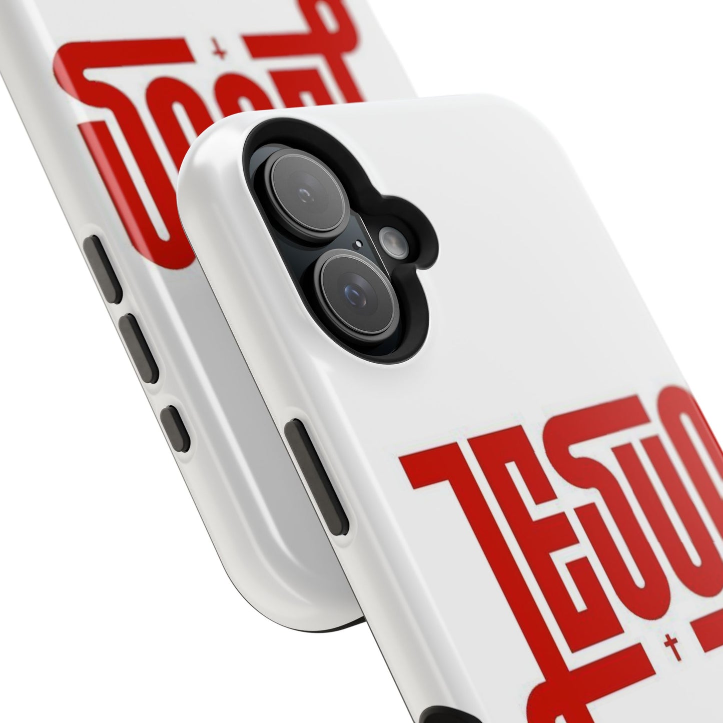 Jesus Magnetic Impact‑Resistant Phone Case — Bold Red Script Christian iPhone Cover