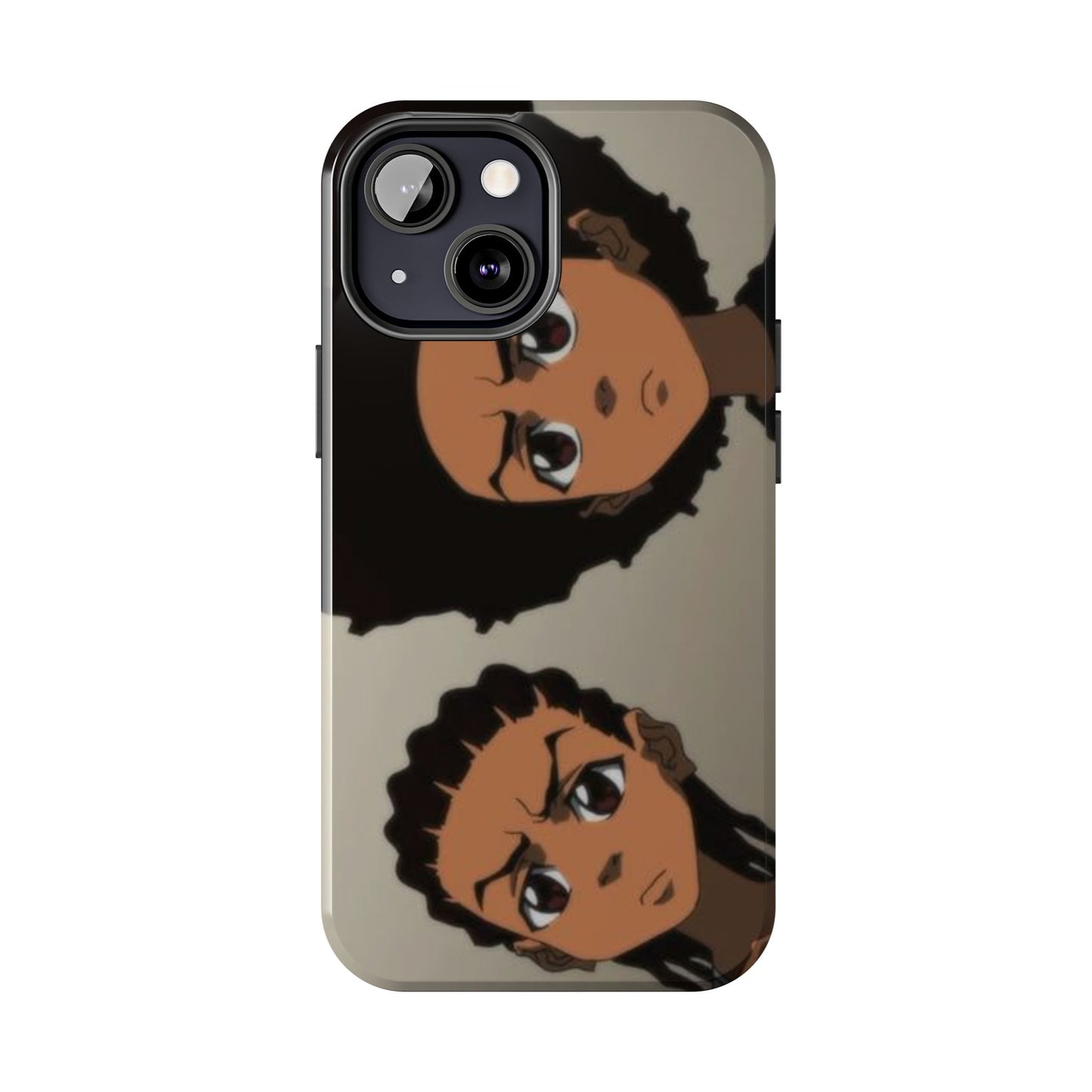 Tough Phone Case — Afro Anime Duo Face Design, Protective Shockproof Cover