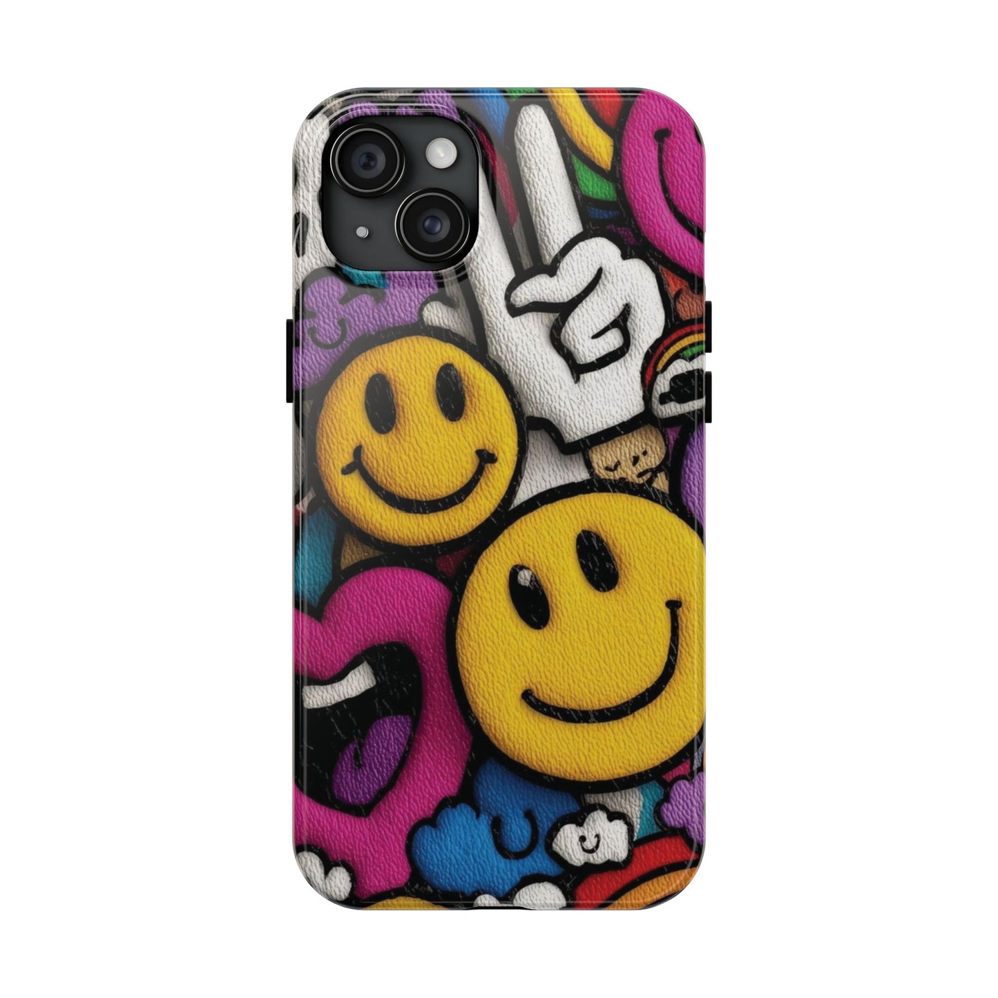 Smiley Graffiti Tough Phone Case – Colorful Urban Art Protection