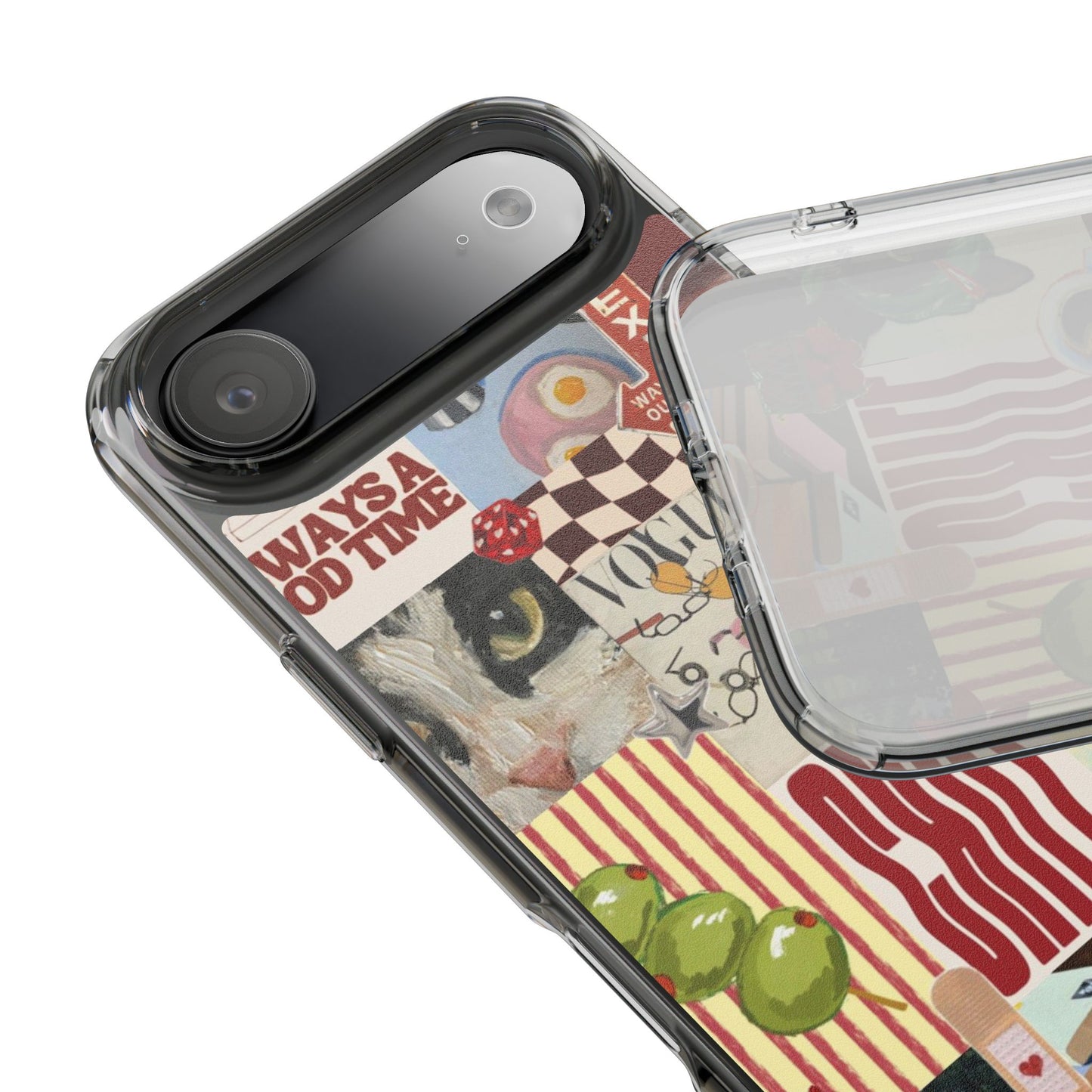 Collage Vintage Aesthetic Clear Impact-Resistant Phone Case