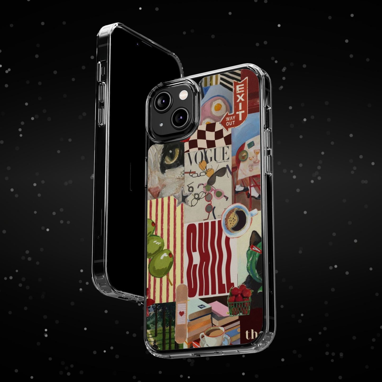 Collage Vintage Aesthetic Clear Impact-Resistant Phone Case