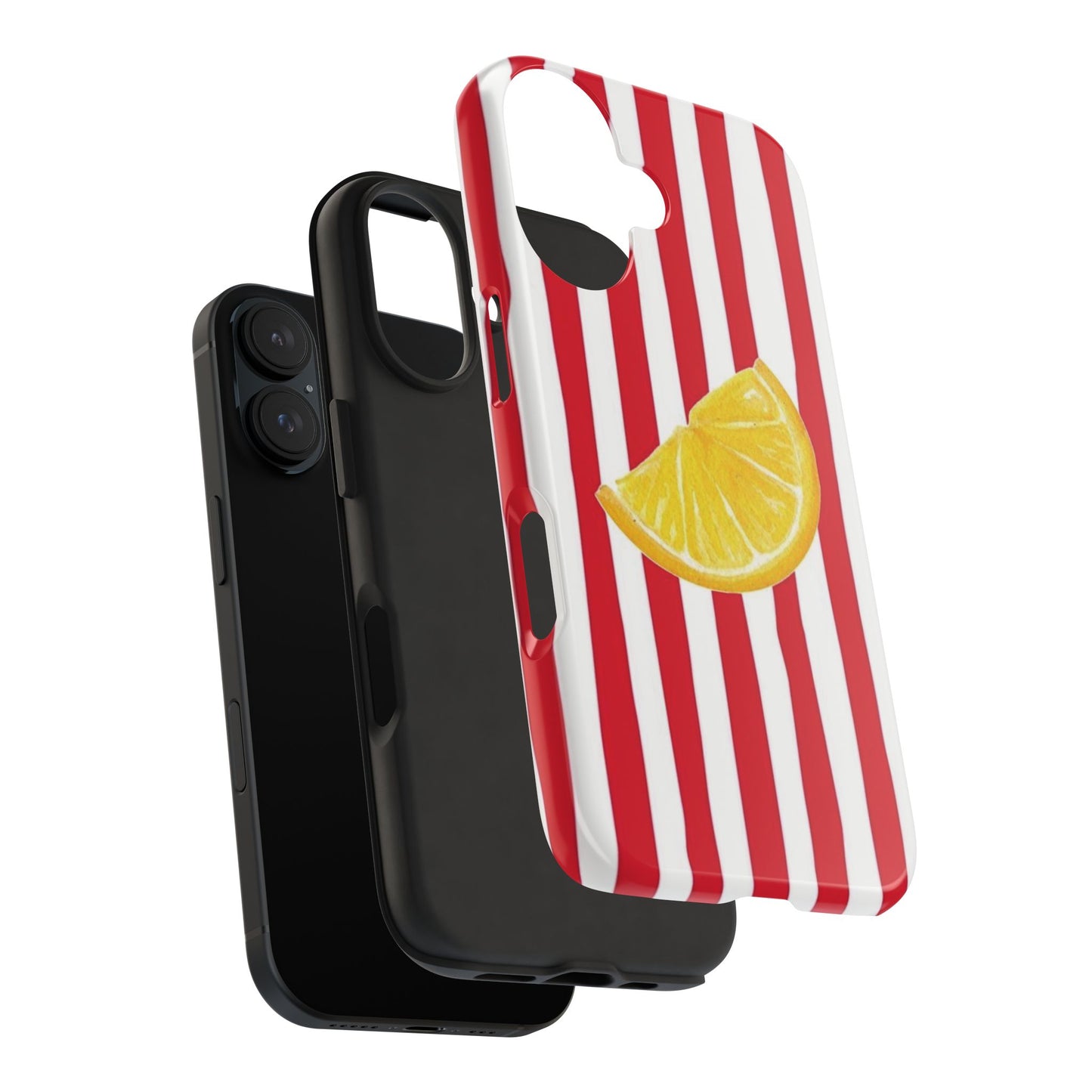 Lemon Slice Red & White Stripe Tough Phone Case