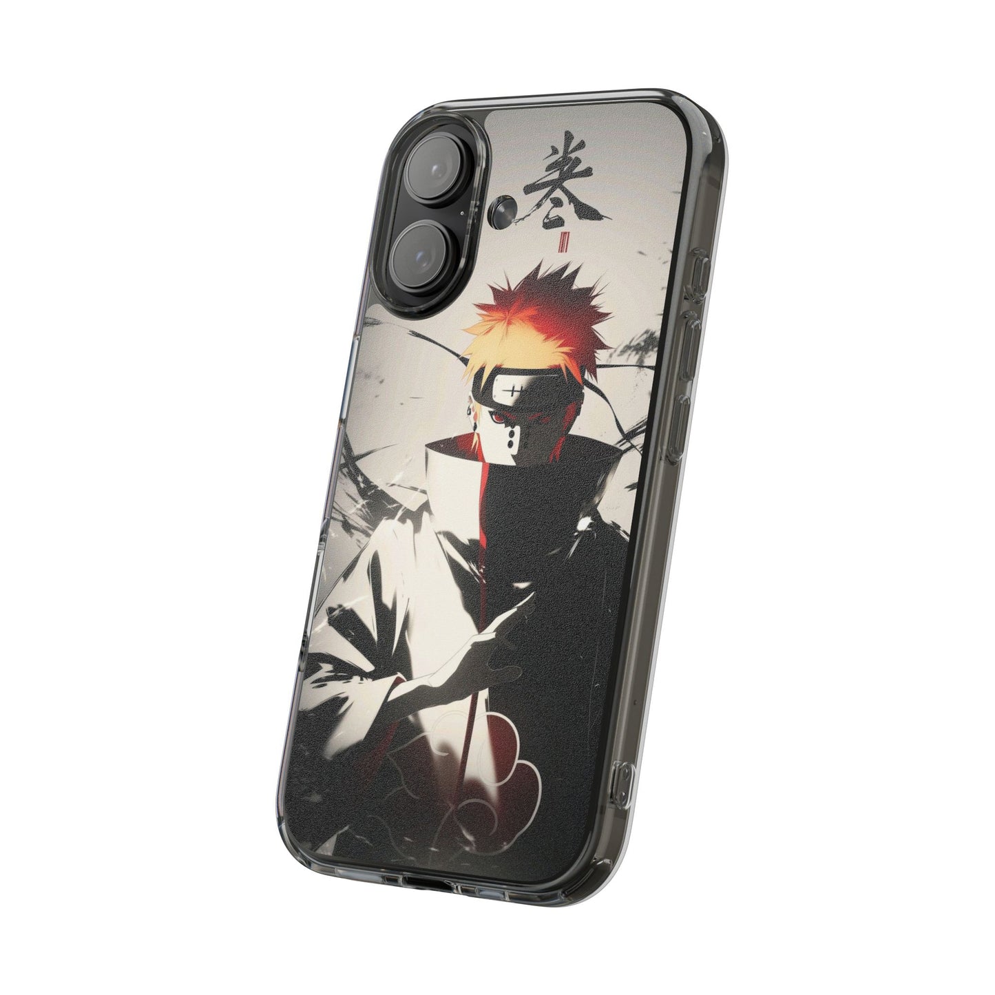 Clear Impact-Resistant Phone Case — Anime Akatsuki Shadow Design