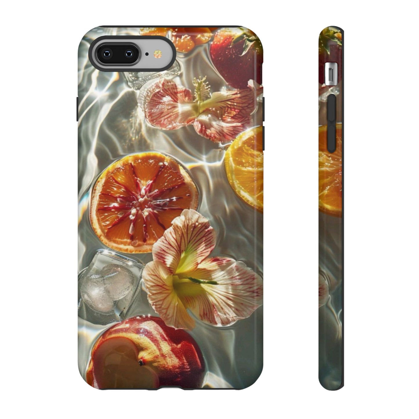Citrus & Hibiscus Protective Phone Case – Summer Fruit Water Print Tough Case