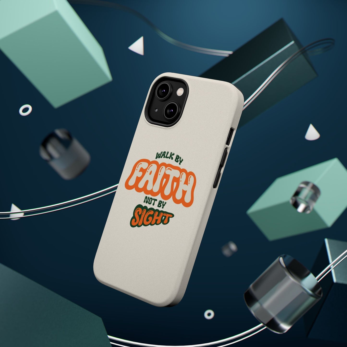 Magnetic Impact-Resistant Case — "Walk by Faith Not by Sight" Inspirational Phone Cover