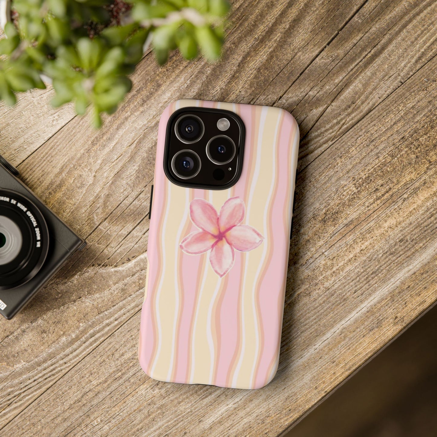 Pink Plumeria Phone Case - Tropical Floral Tough Phone Case