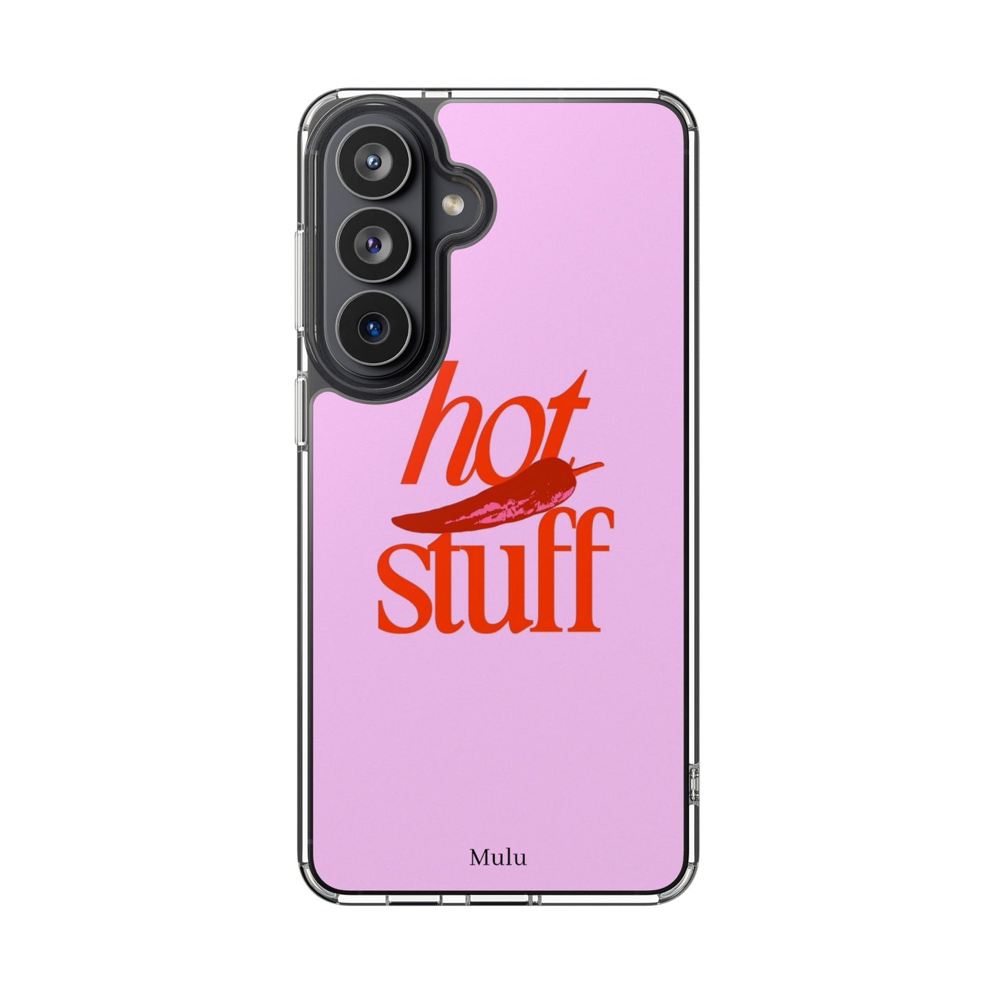 Hot Stuff Clear Impact Phone Case — Pink Retro Typography iPhone Cover
