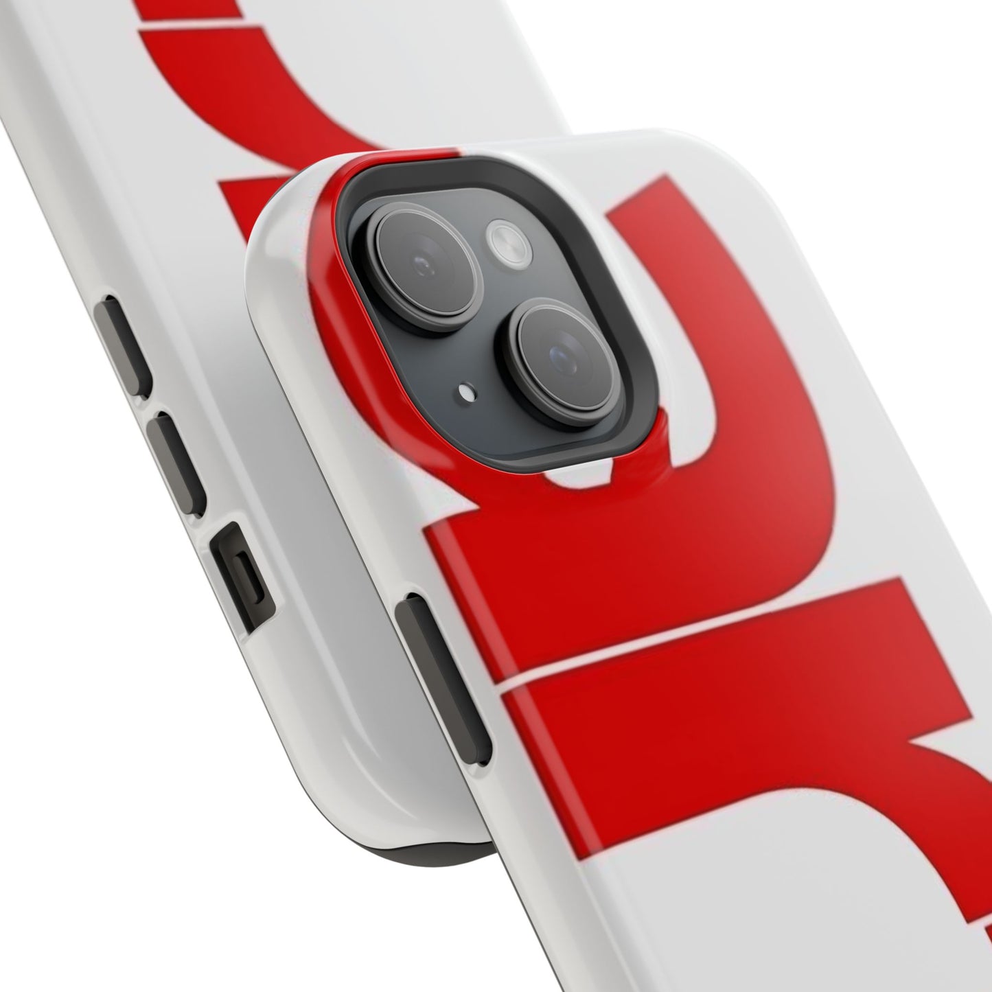 Magnetic Impact-Resistant Phone Case — Bold Red Typographic Design