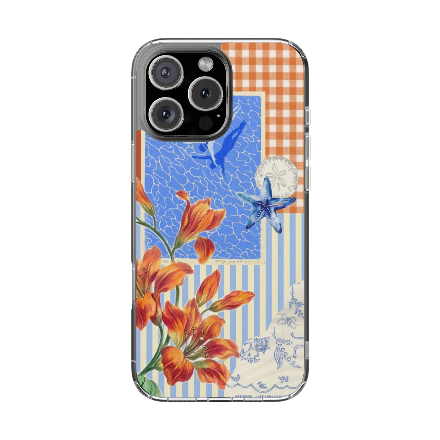 Floral Patchwork Clear Impact-Resistant Phone Case