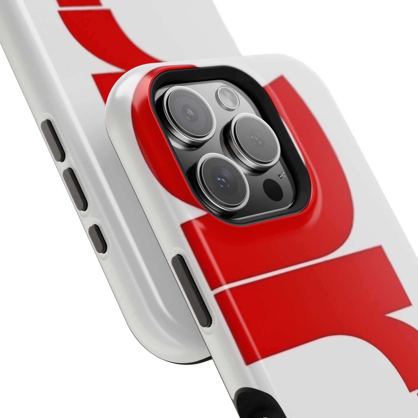 Magnetic Impact-Resistant Phone Case — Bold Red Typographic Design