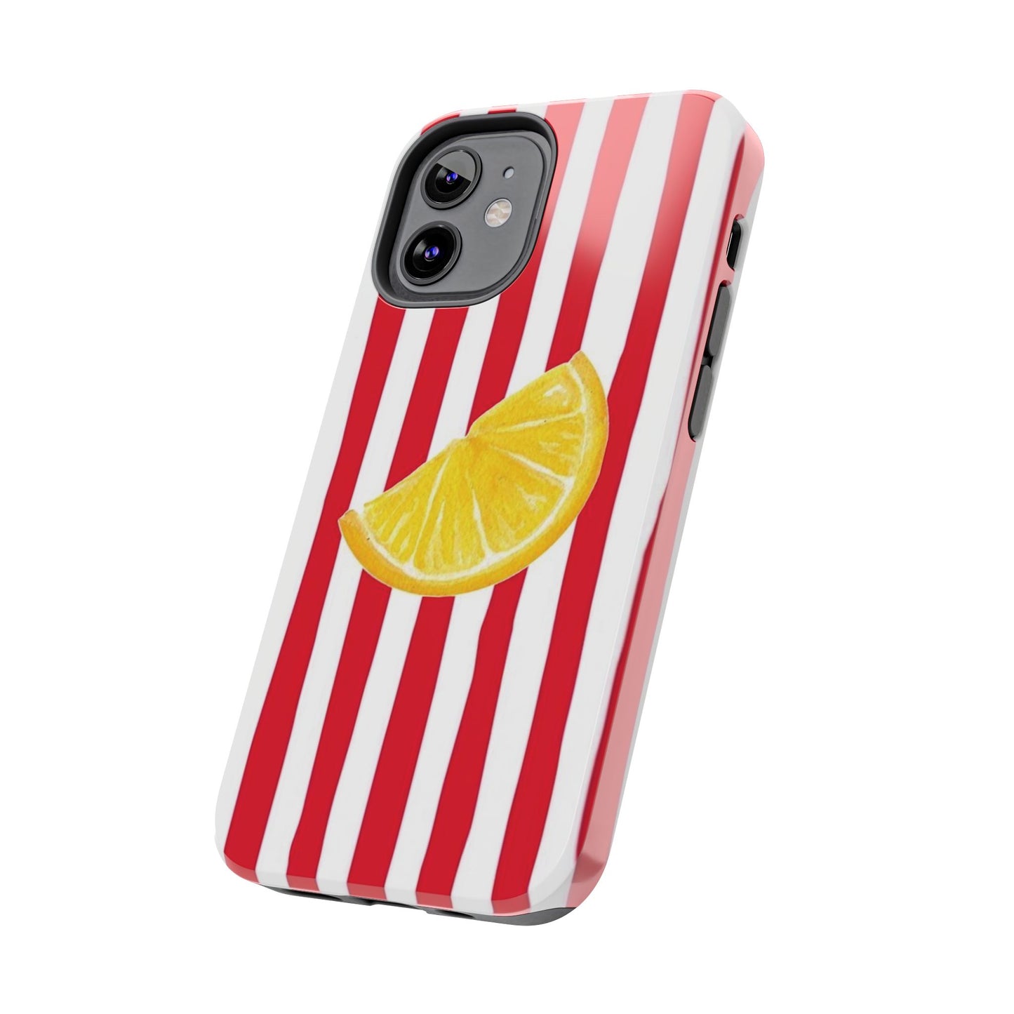 Lemon Slice Red & White Stripe Tough Phone Case