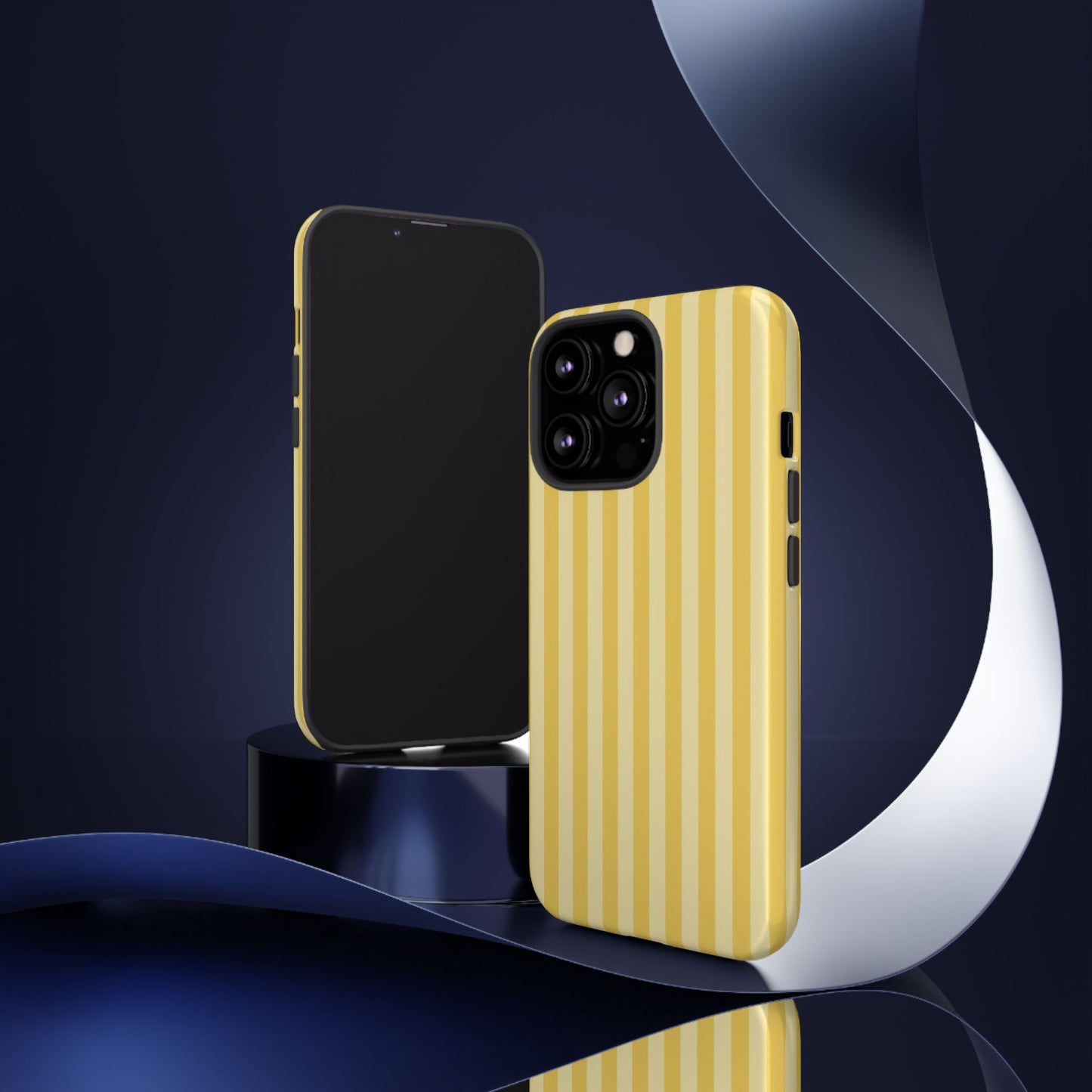 Yellow Stripe Tough Phone Case — Durable Protective iPhone Cover