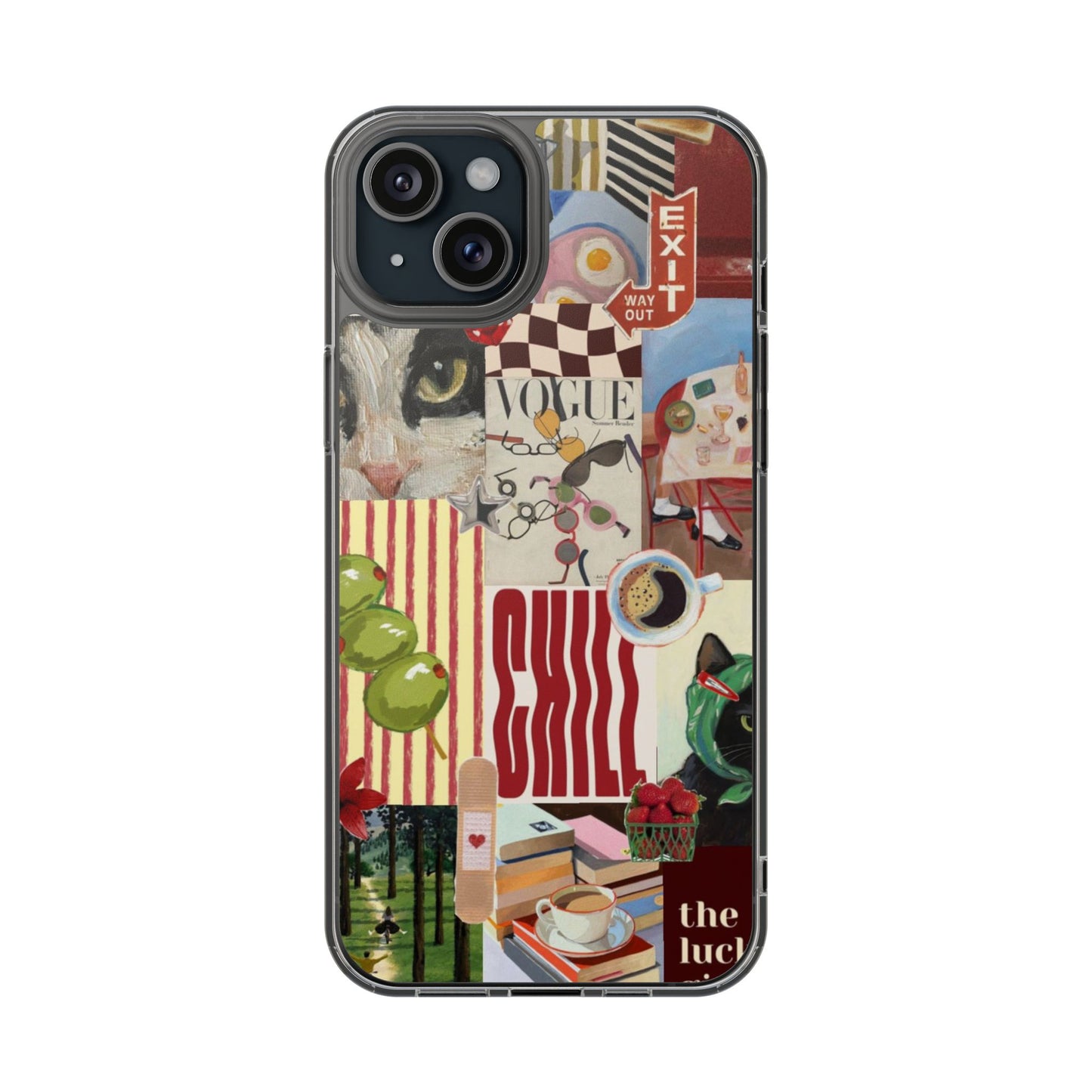 Collage Vintage Aesthetic Clear Impact-Resistant Phone Case