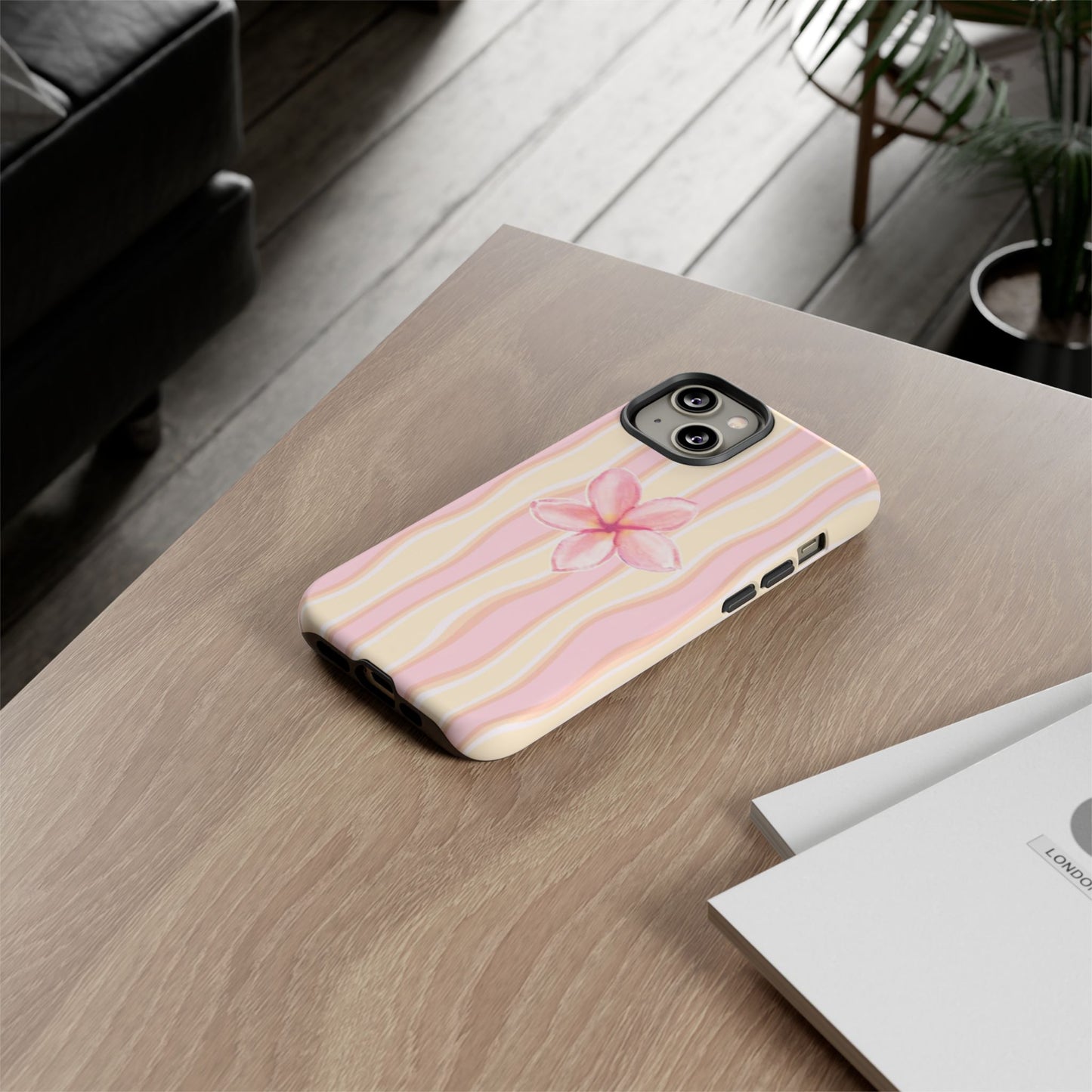 Pink Plumeria Phone Case - Tropical Floral Tough Phone Case