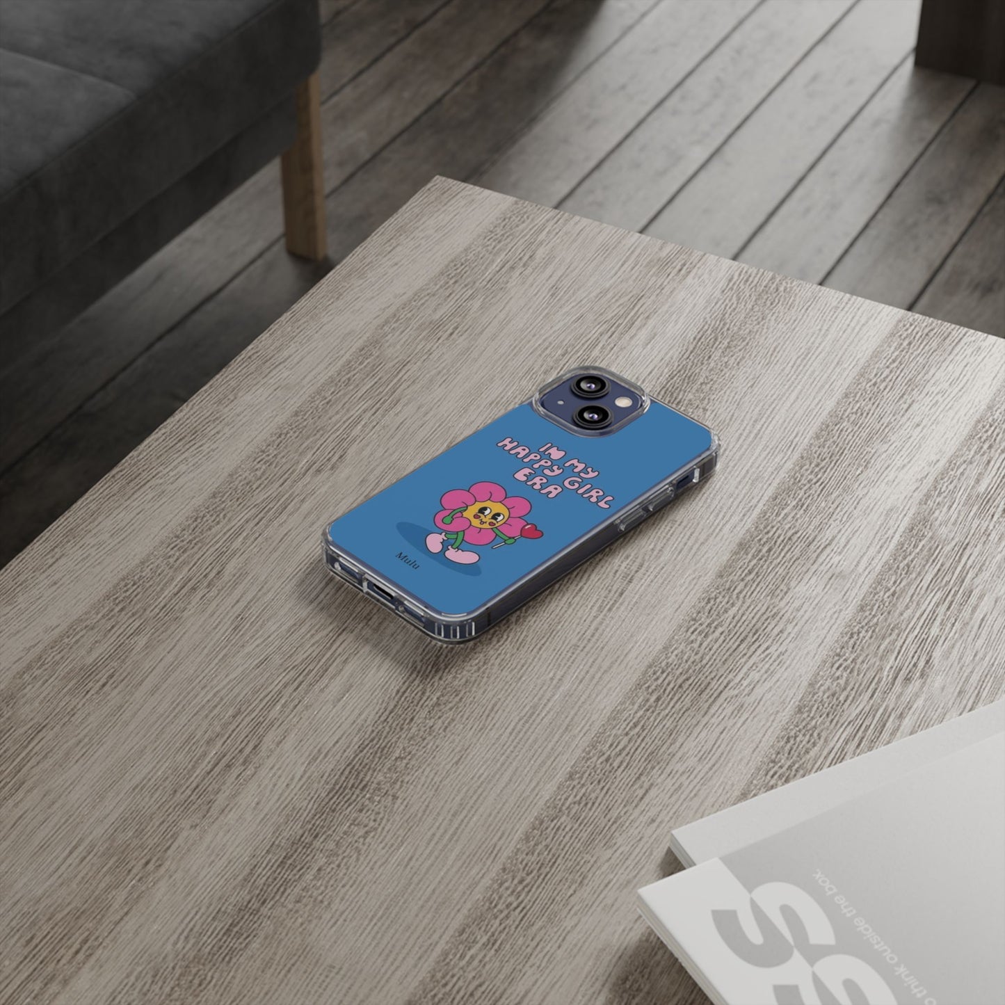 Clear Impact-Resistant Phone Case — “I’m My Happy Girl Era” Cute Flower Design