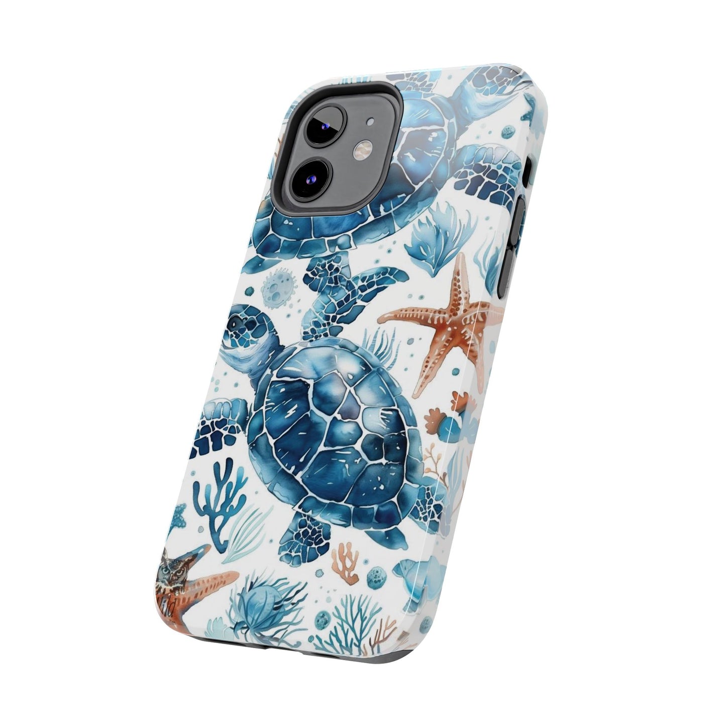 Sea Turtle Tough Phone Case — Blue Ocean Marine Life Protective Cover