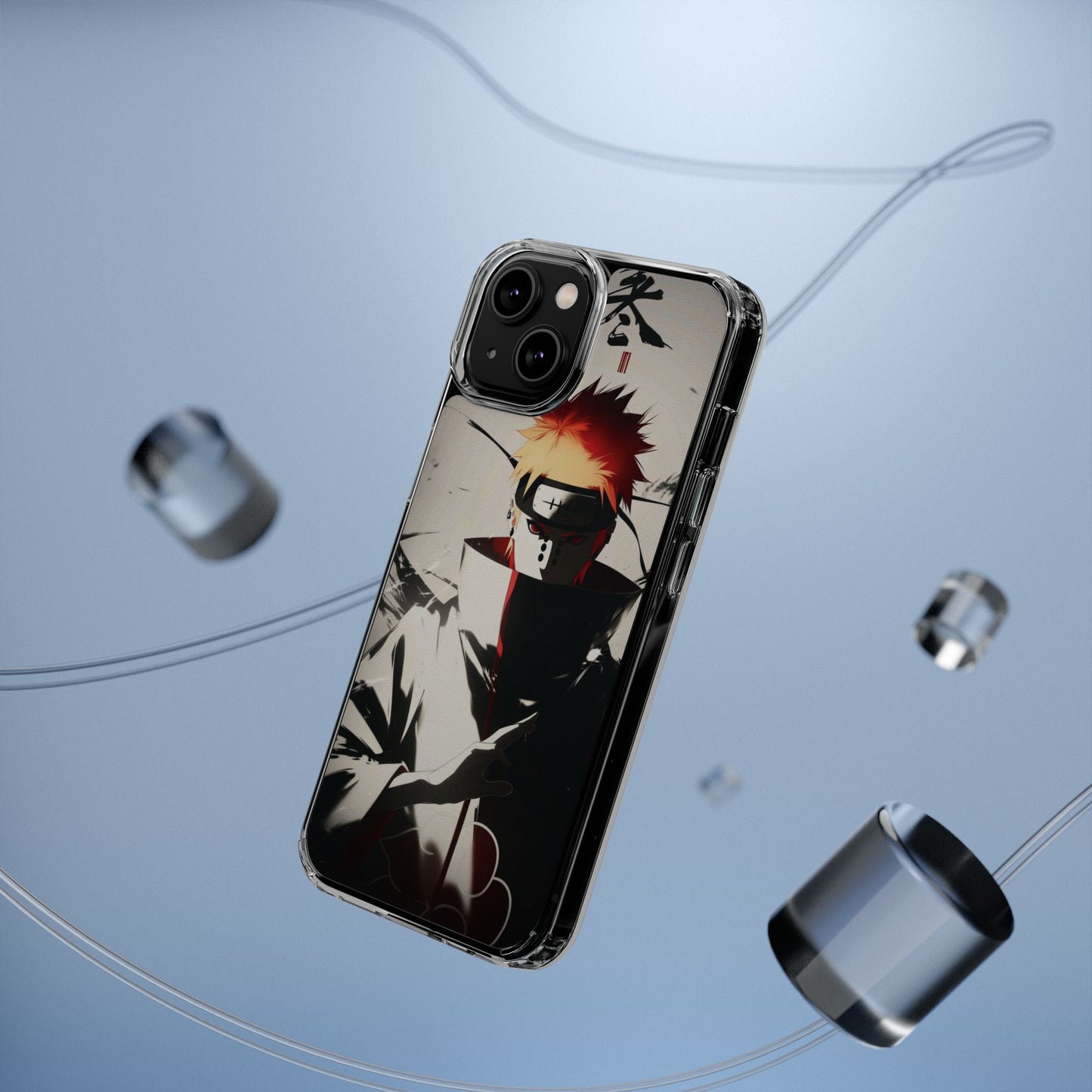 Clear Impact-Resistant Phone Case — Anime Akatsuki Shadow Design