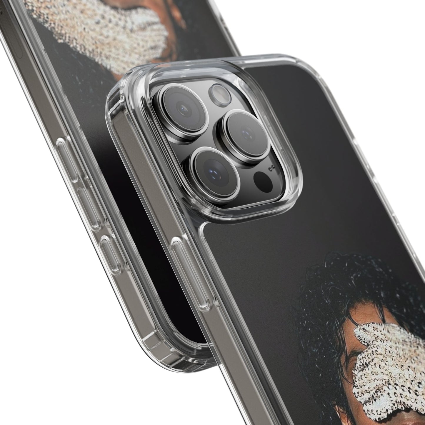 Michael Jackson Smiling Portrait Clear Phone Case — Retro Pop Icon Design