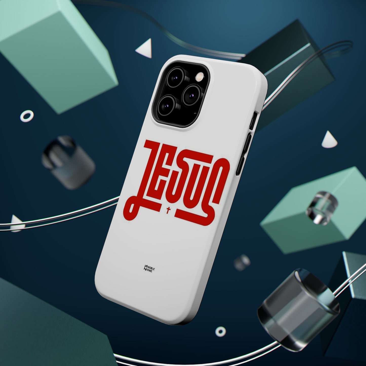 Jesus Magnetic Impact‑Resistant Phone Case — Bold Red Script Christian iPhone Cover