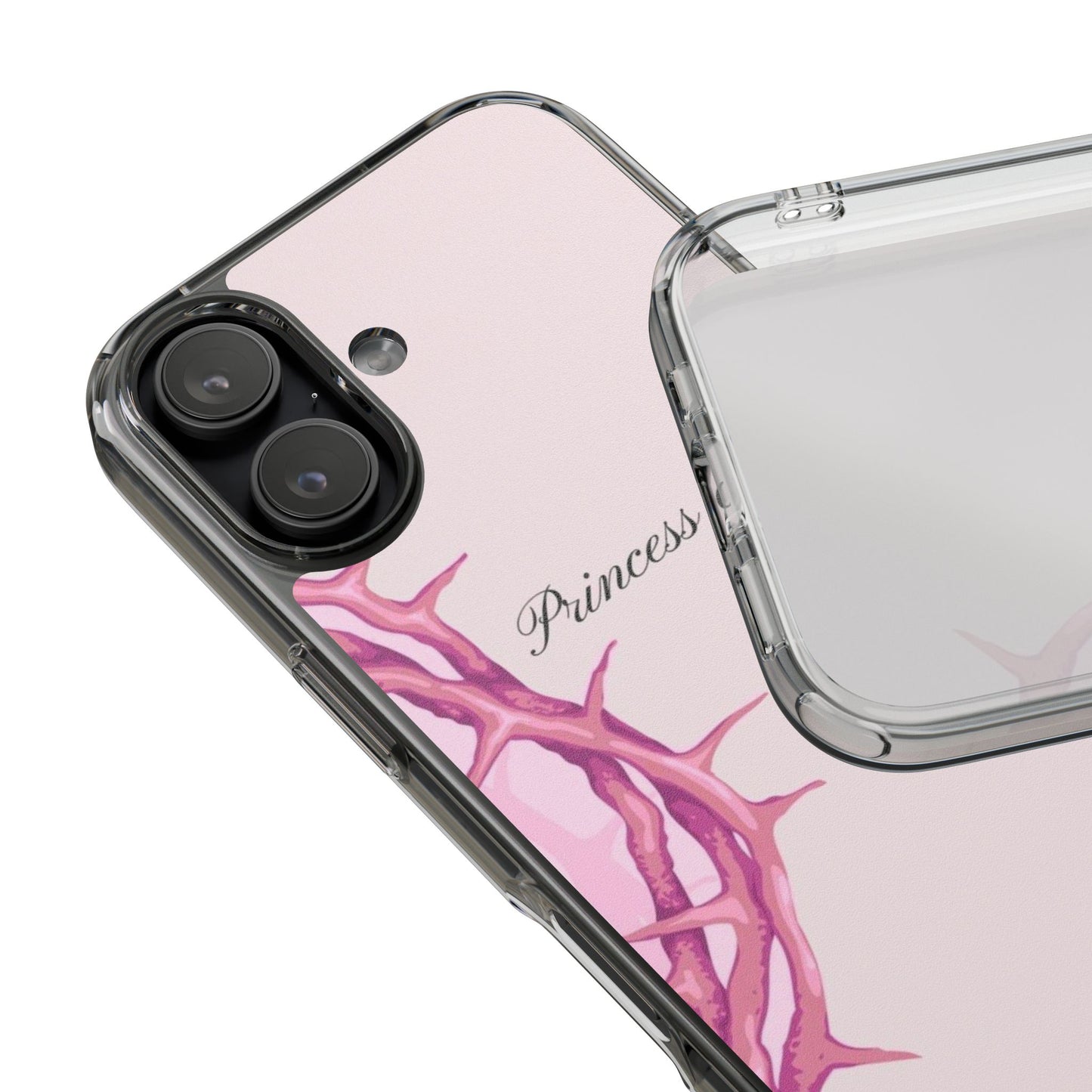 Phone Case — "Princess of God" Pink Crown of Thorns Clear Impact-Resistant Case