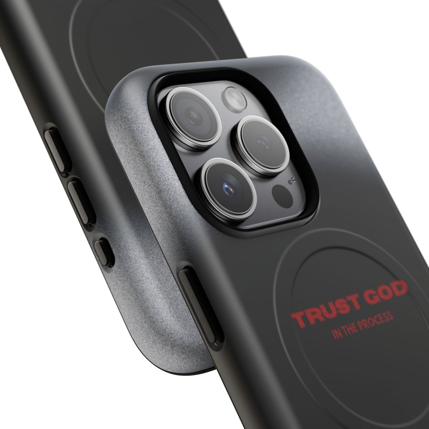MagSafe Phone Case — "Trust God in the Process" Black Magnetic Tough Case