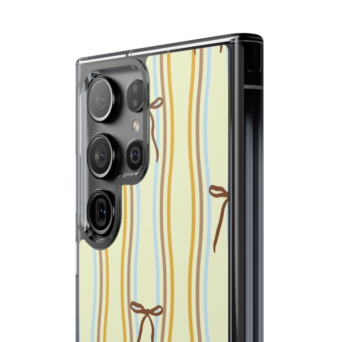 Ballet Ribbon Stripe Clear Impact Phone Case — Pastel Yellow Protective Cover